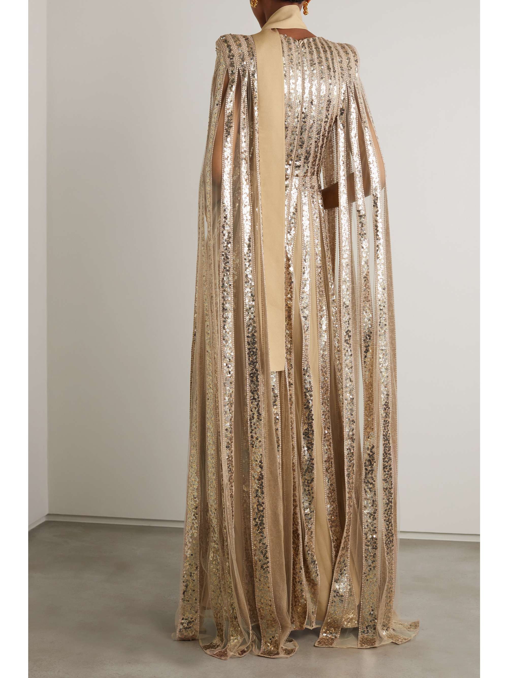 long sequin cape