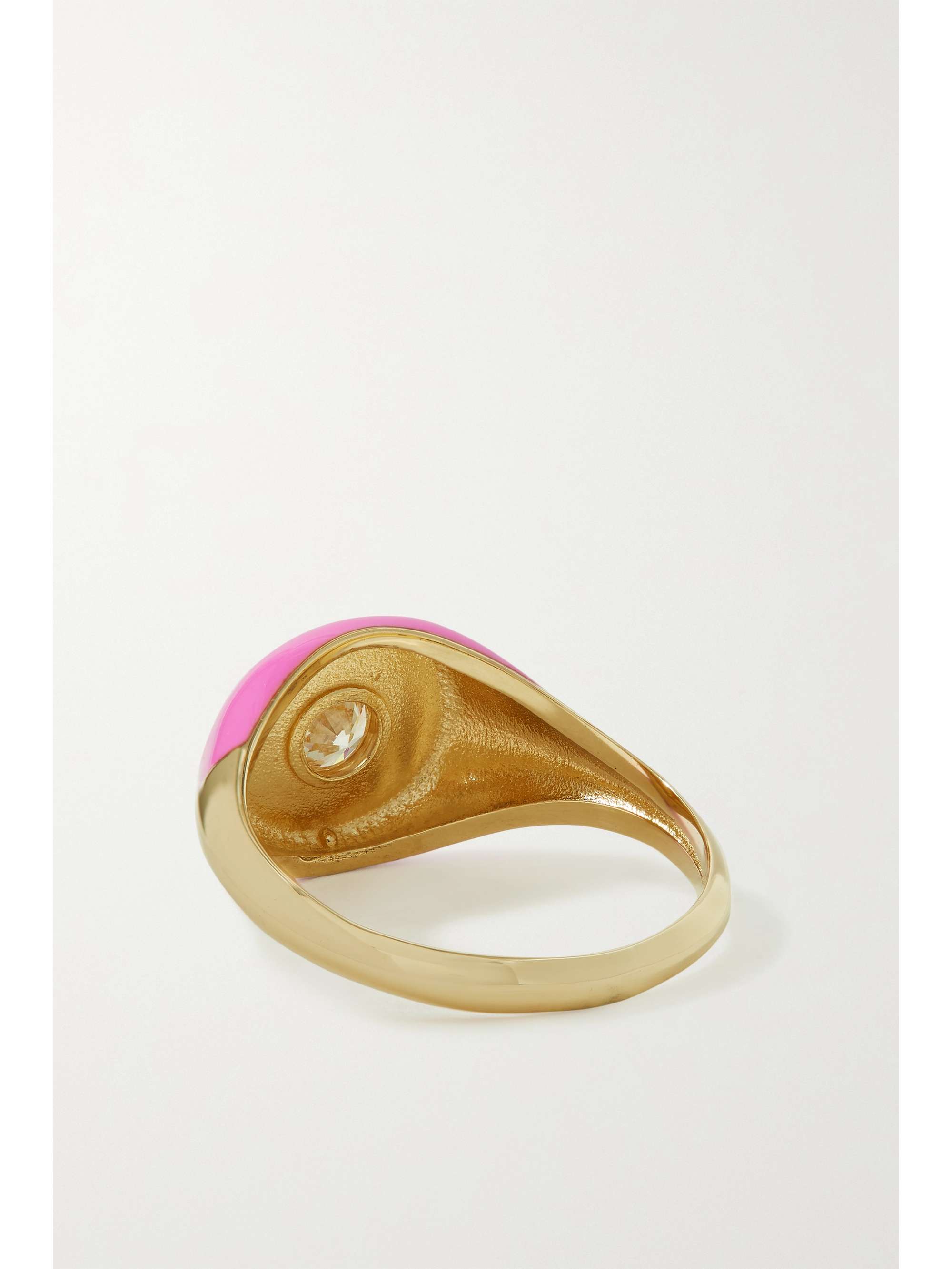 CHARMS COMPANY Les Bonbons 14-karat gold, enamel and quartz ring