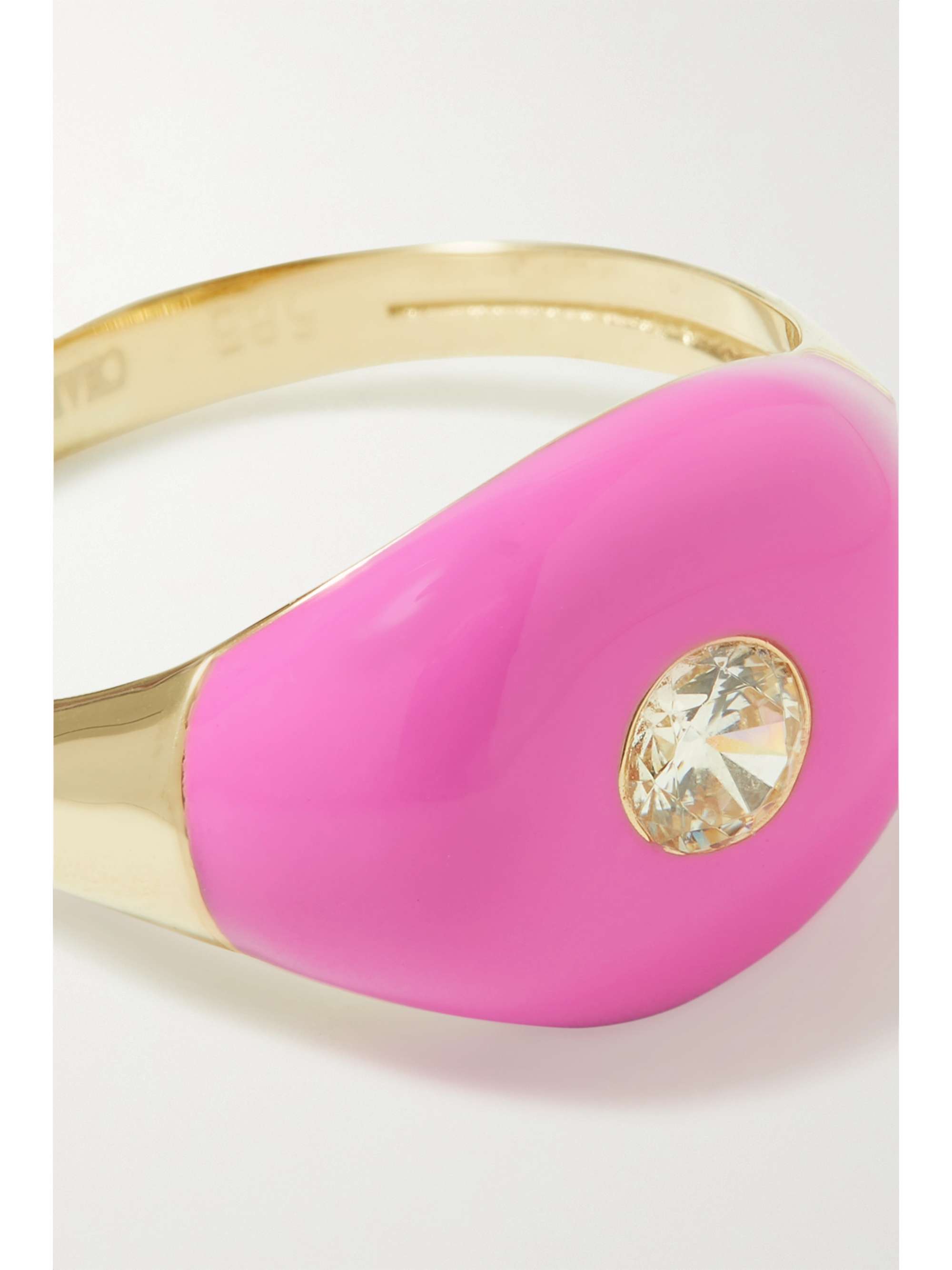 CHARMS COMPANY Les Bonbons 14-karat gold, enamel and quartz ring