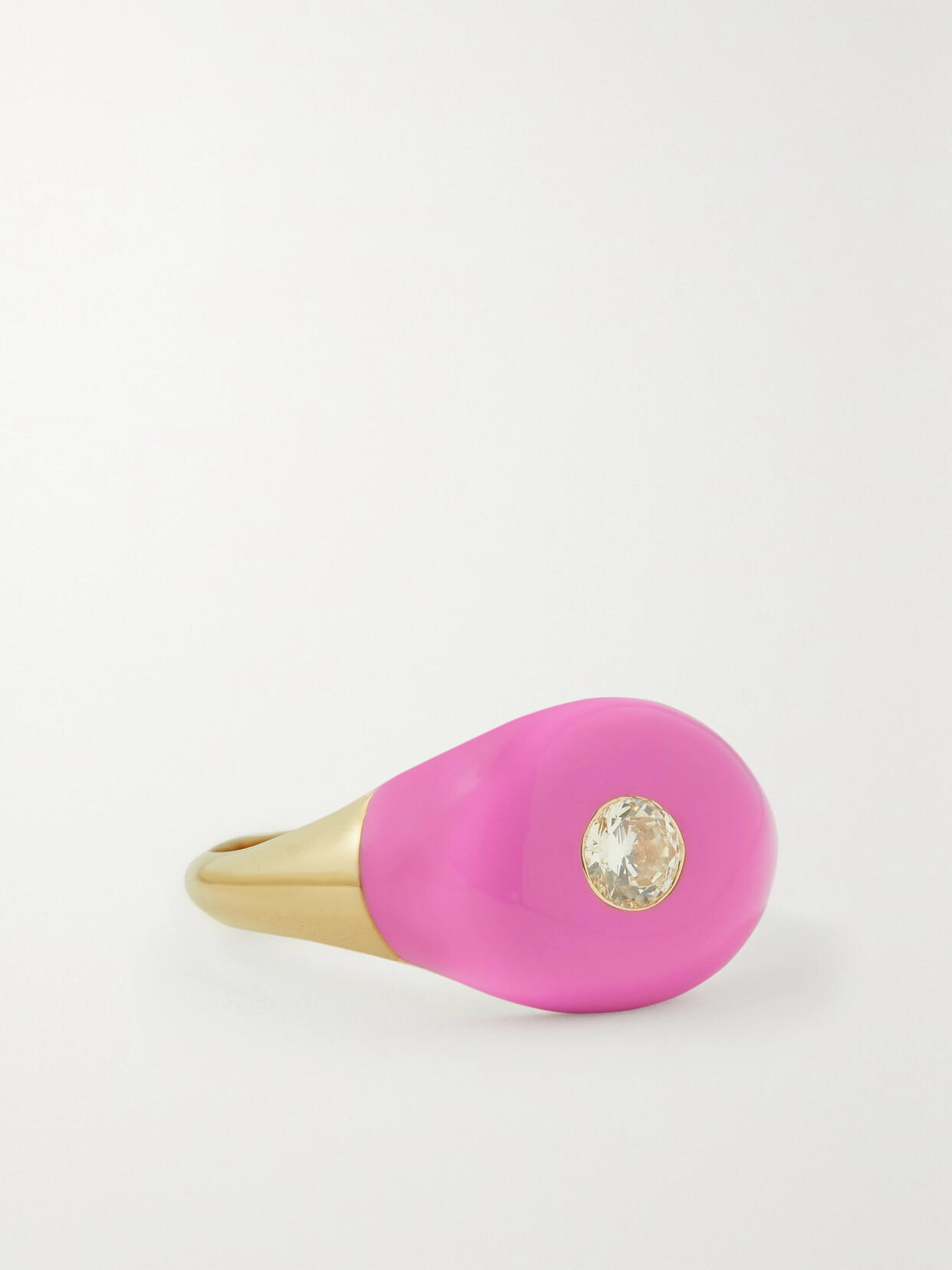 Charms Company Les Bonbons 14-karat Gold, Enamel And Quartz Ring