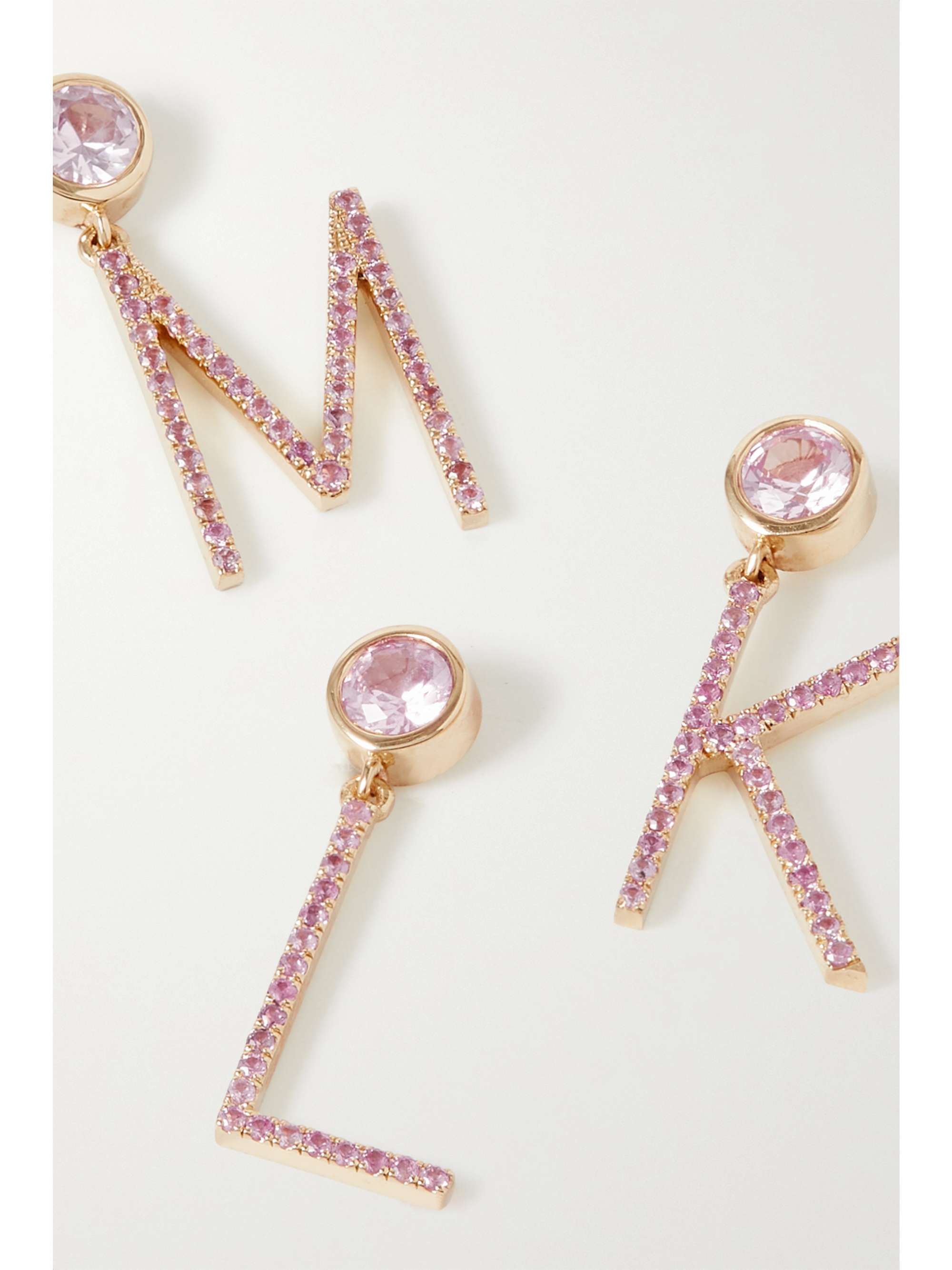 CHARMS COMPANY Initial 14-karat gold sapphire single earring