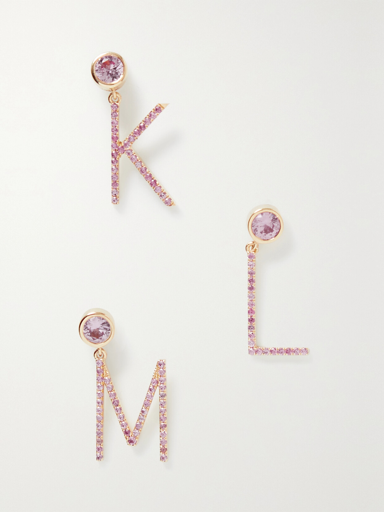 CHARMS COMPANY - Initial 14-karat Gold Sapphire Single Earring - W