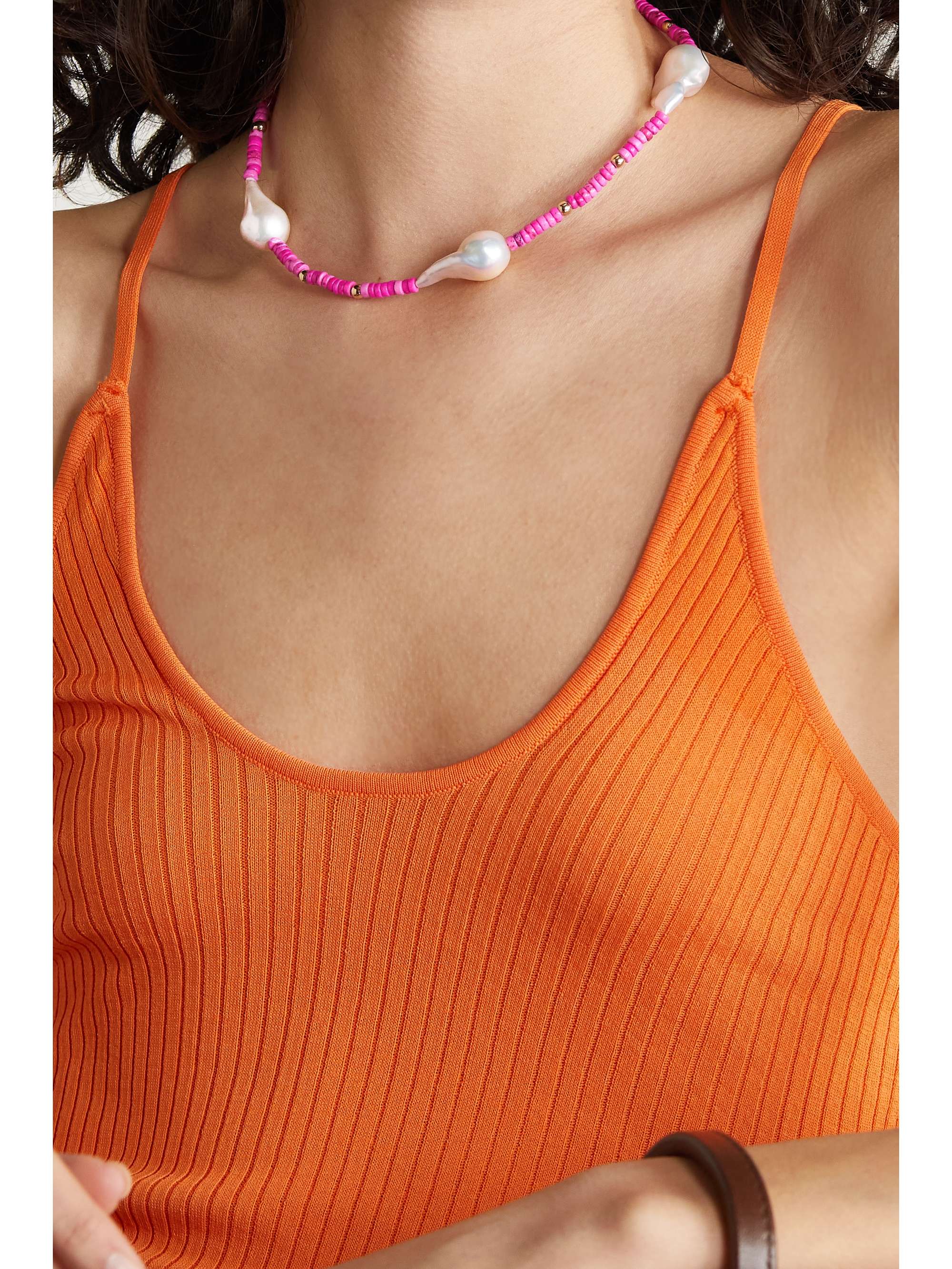 CHARMS COMPANY Les Bonbons 14K 黄金、珍珠、珠饰项链