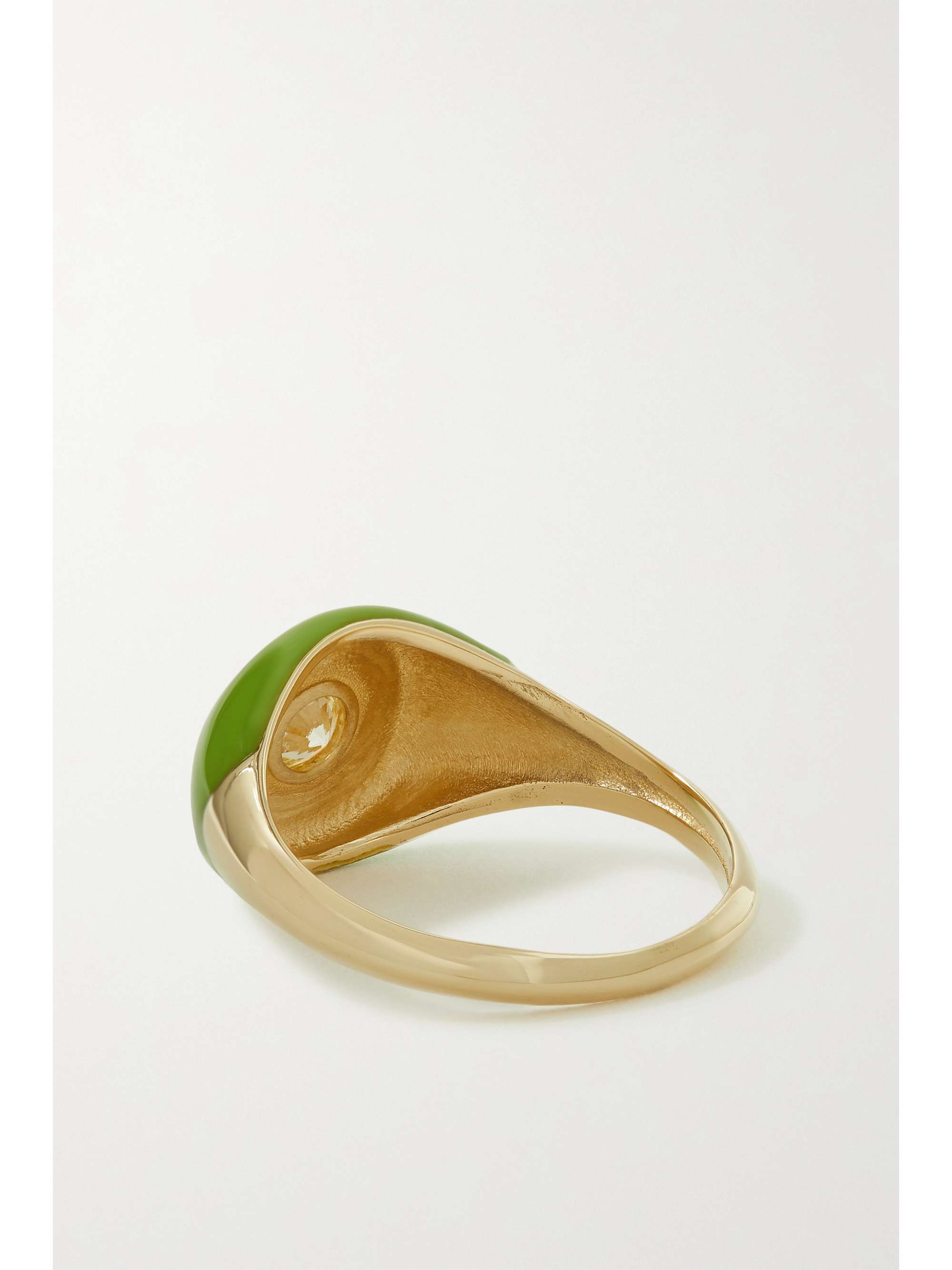 CHARMS COMPANY Les Bonbons 14-karat gold, enamel and quartz ring