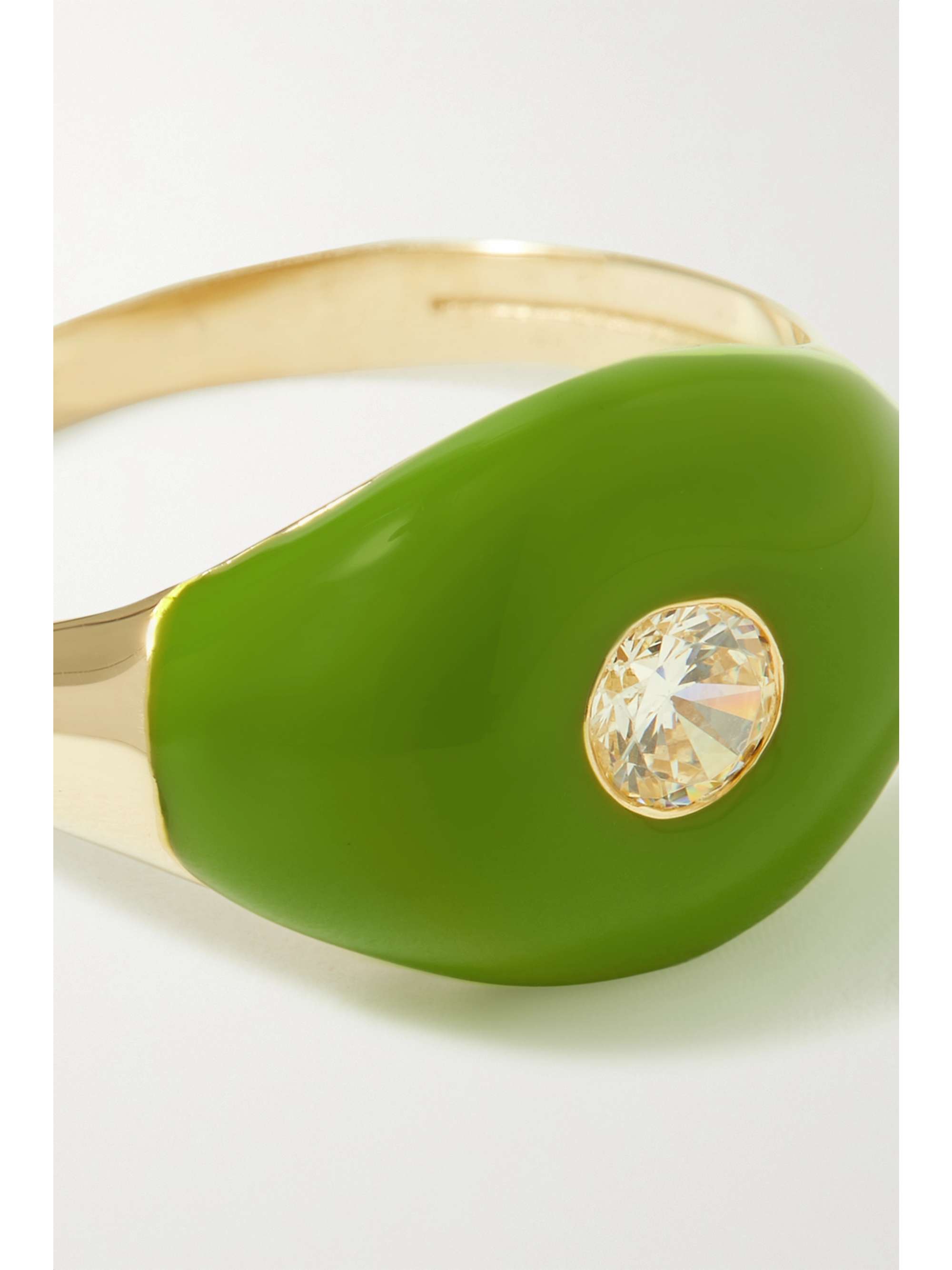 CHARMS COMPANY Les Bonbons 14-karat gold, enamel and quartz ring