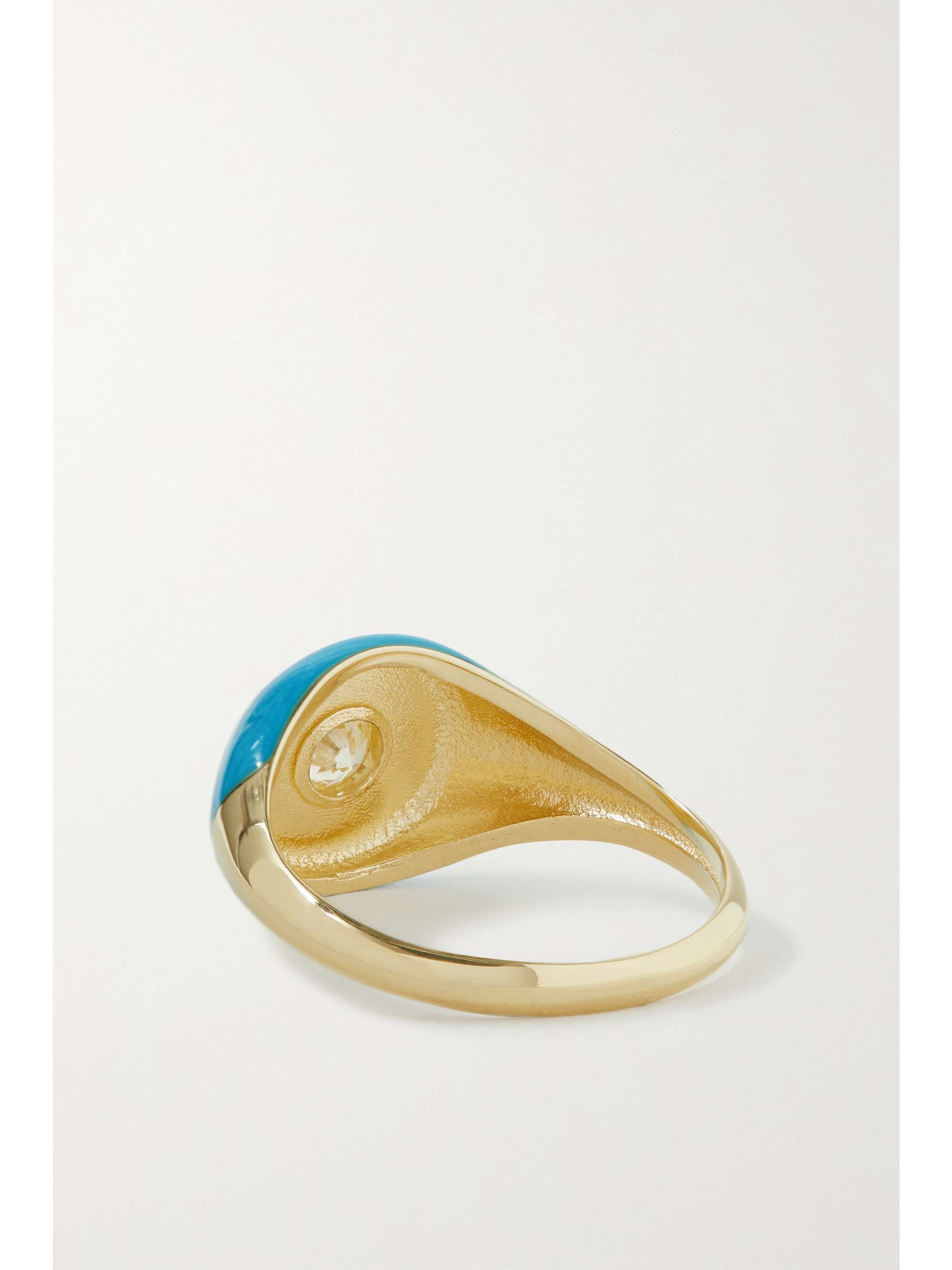 CHARMS COMPANY Les Bonbons 14-karat gold, enamel and quartz ring