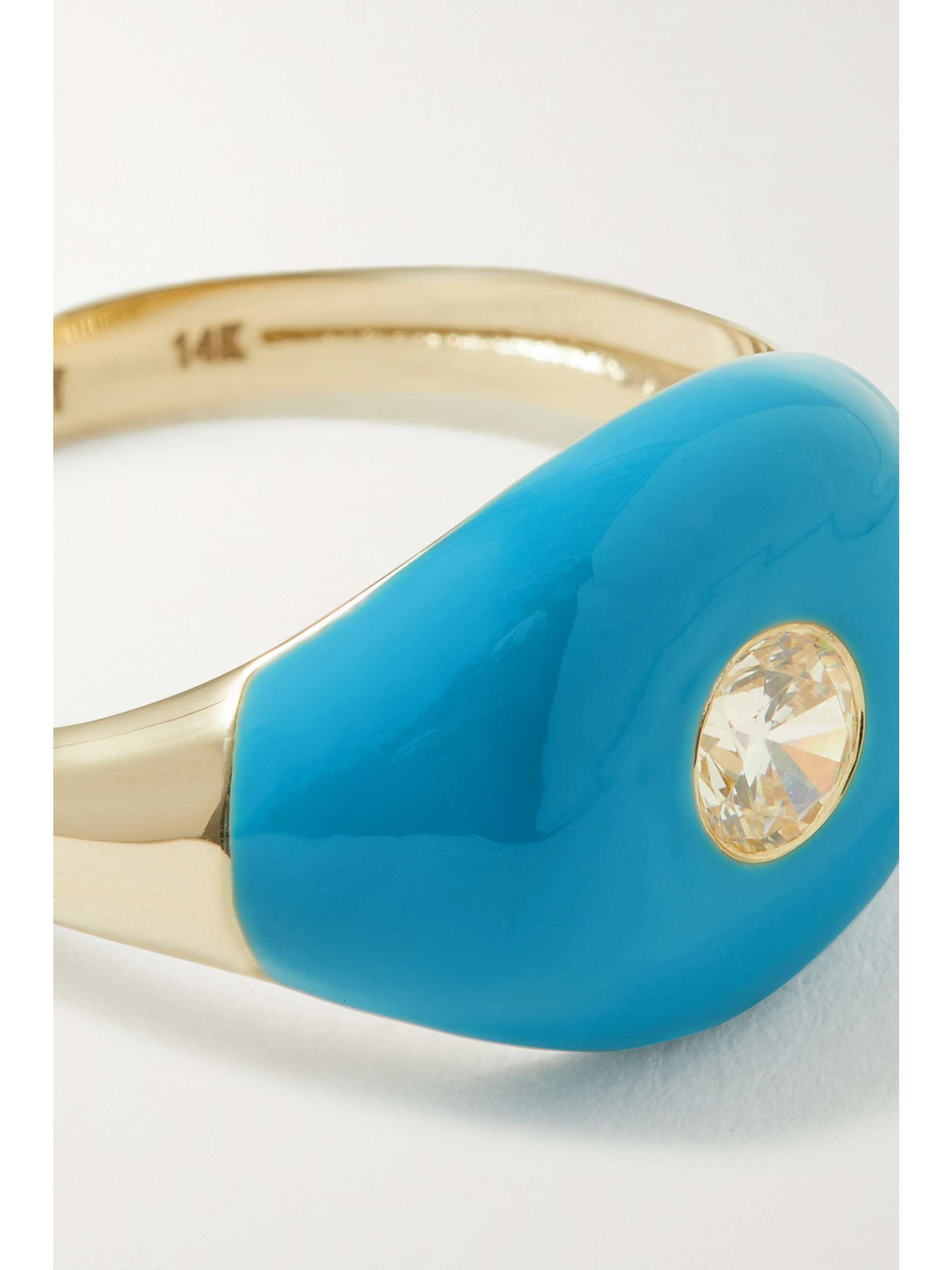 CHARMS COMPANY Les Bonbons 14-karat gold, enamel and quartz ring