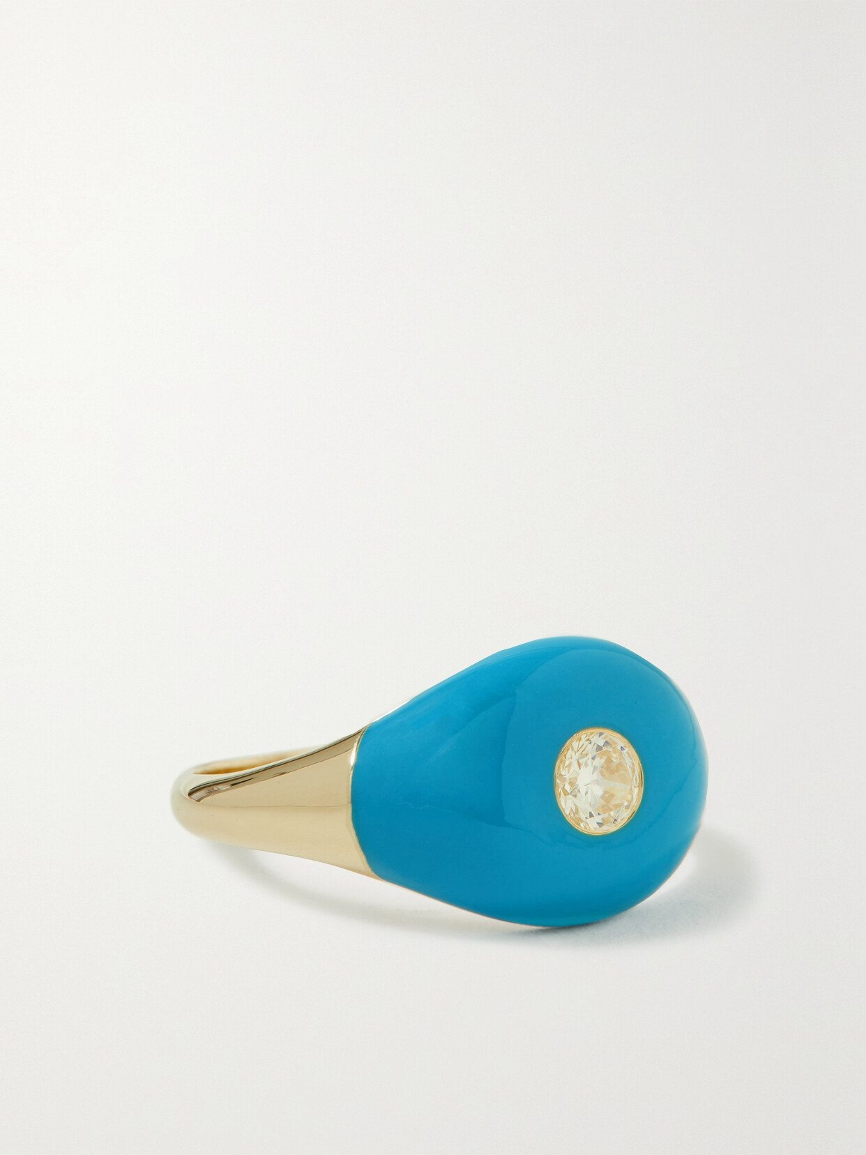 Charms Company Les Bonbons 14-karat Gold, Enamel And Quartz Ring