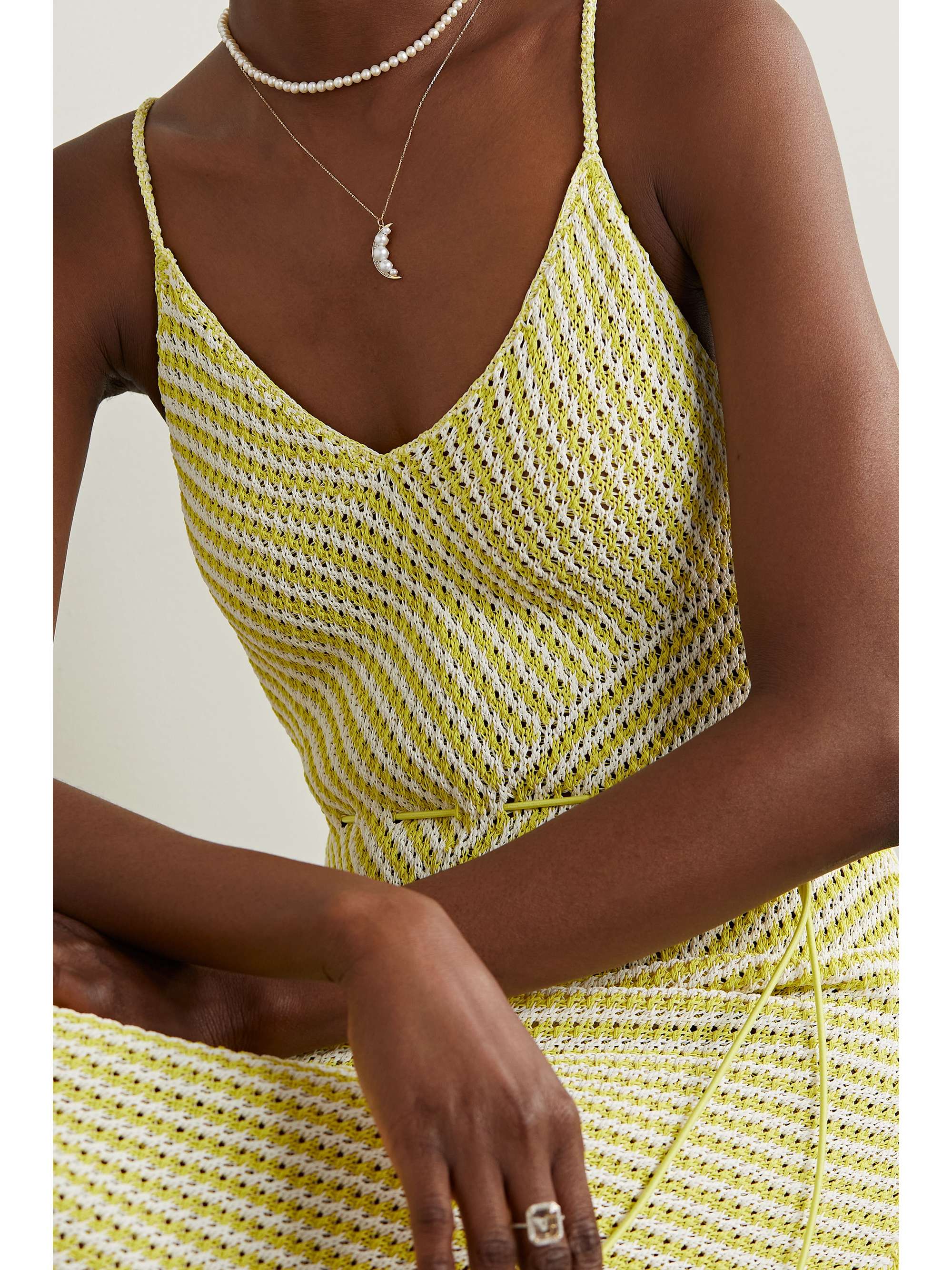 MATEO 14-karat gold, pearl and diamond necklace