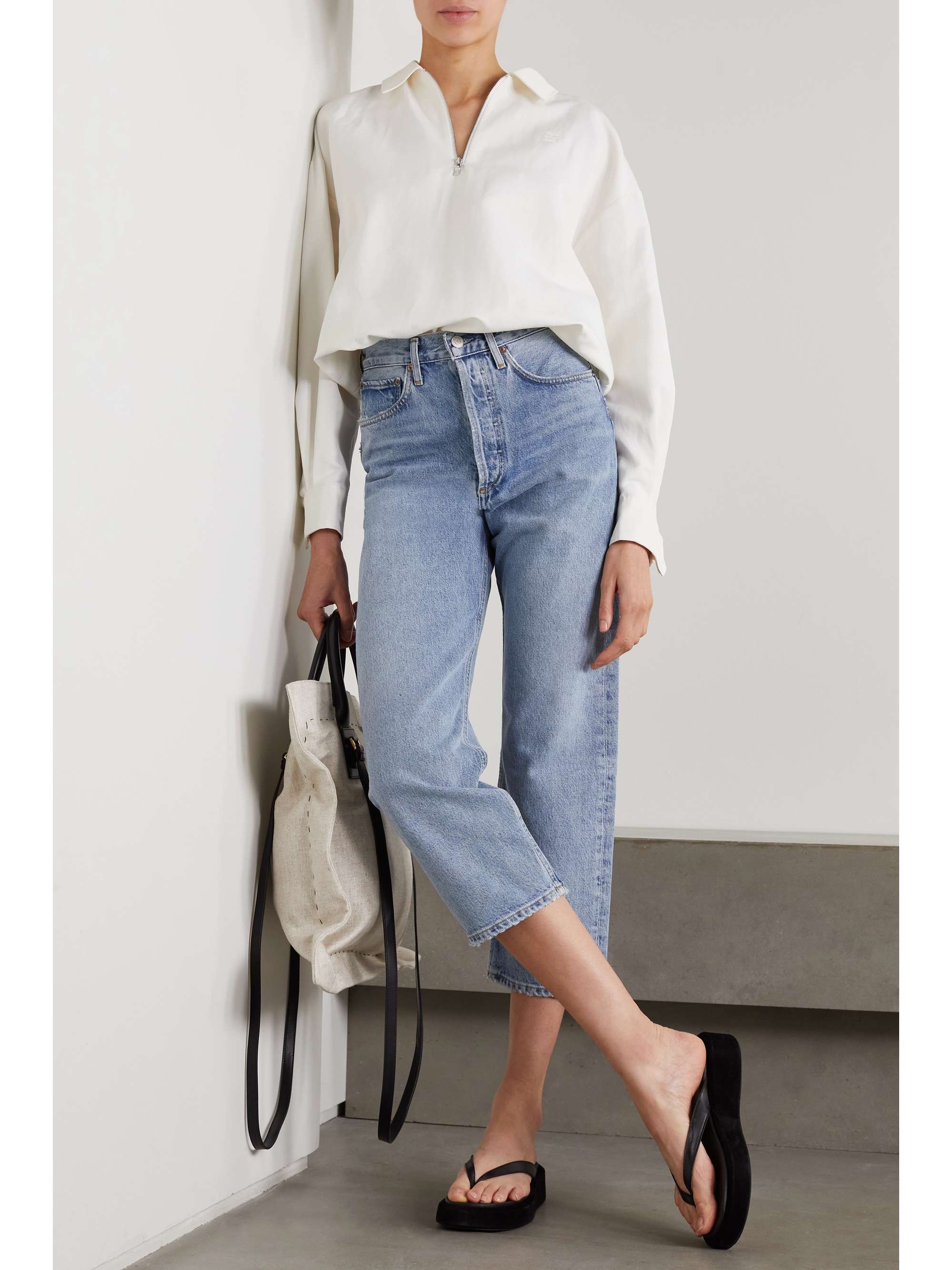 AGOLDE + NET SUSTAIN '90s cropped organic high-rise straight-leg jeans