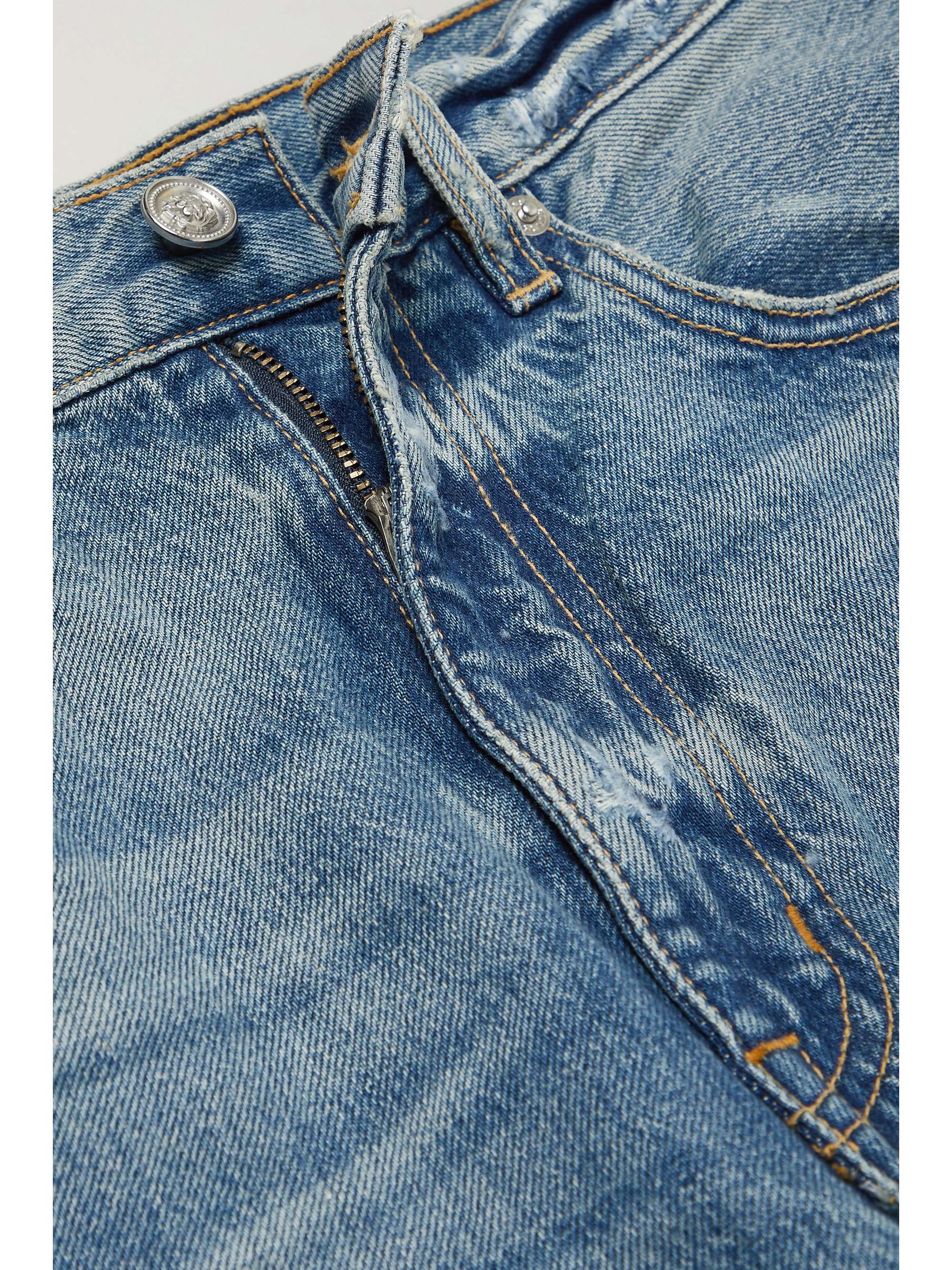 SLVRLAKE + NET SUSTAIN London distressed high-rise straight-leg jeans