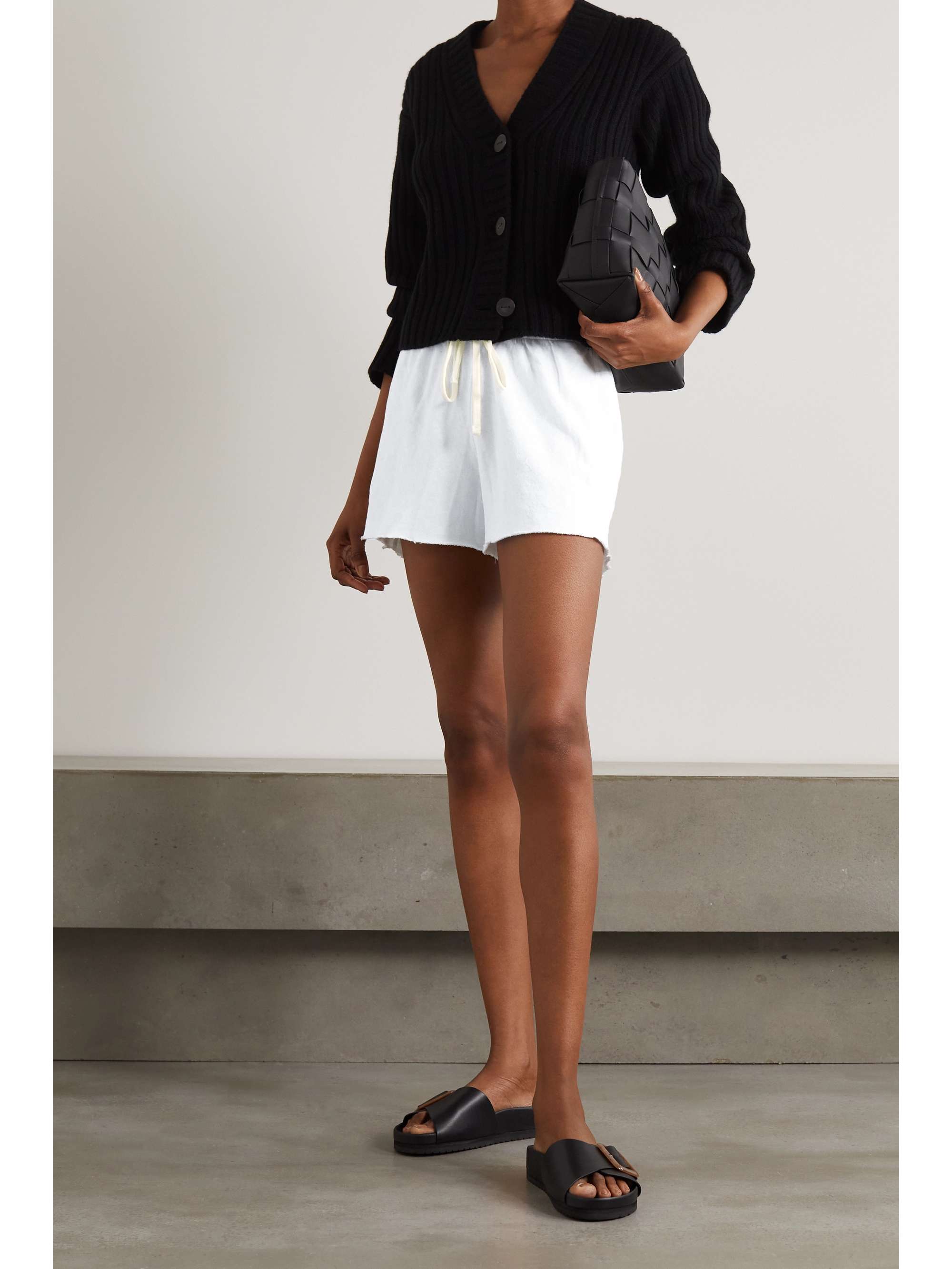 Supima cotton jersey shorts white 0