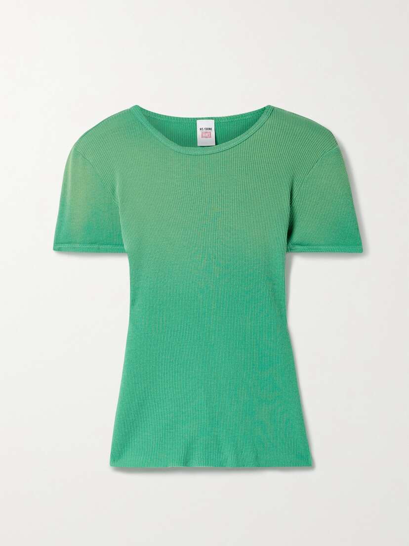 RE/DONE 90s Ribbed Cotton-jersey T-shirt
