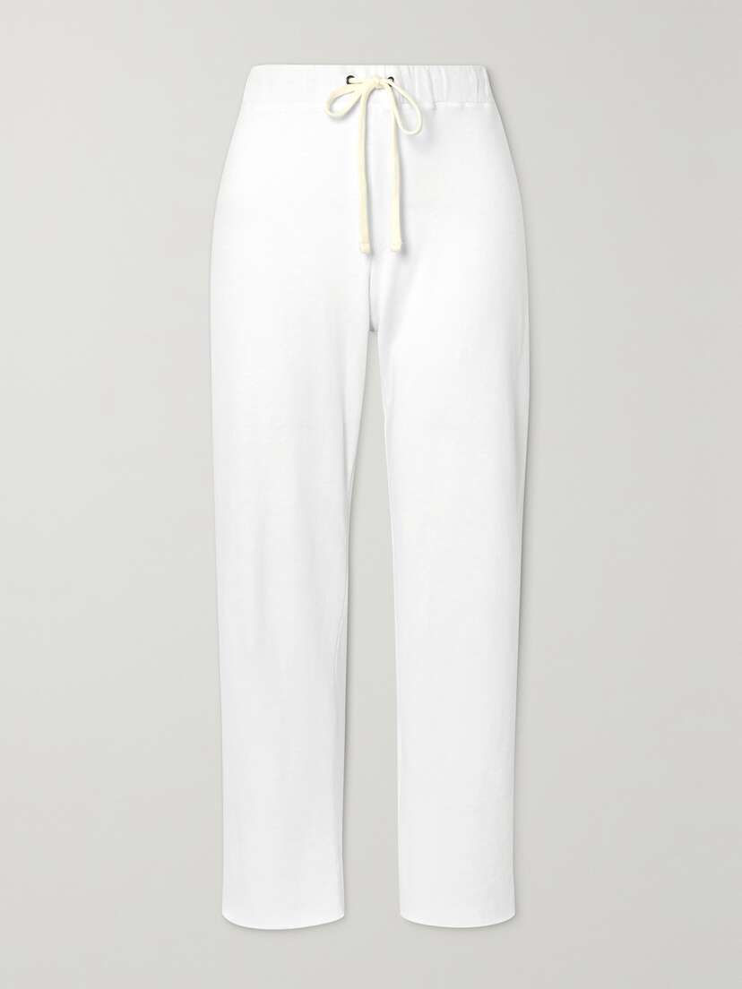 James Perse Cropped Supima Cotton-terry Track Pants