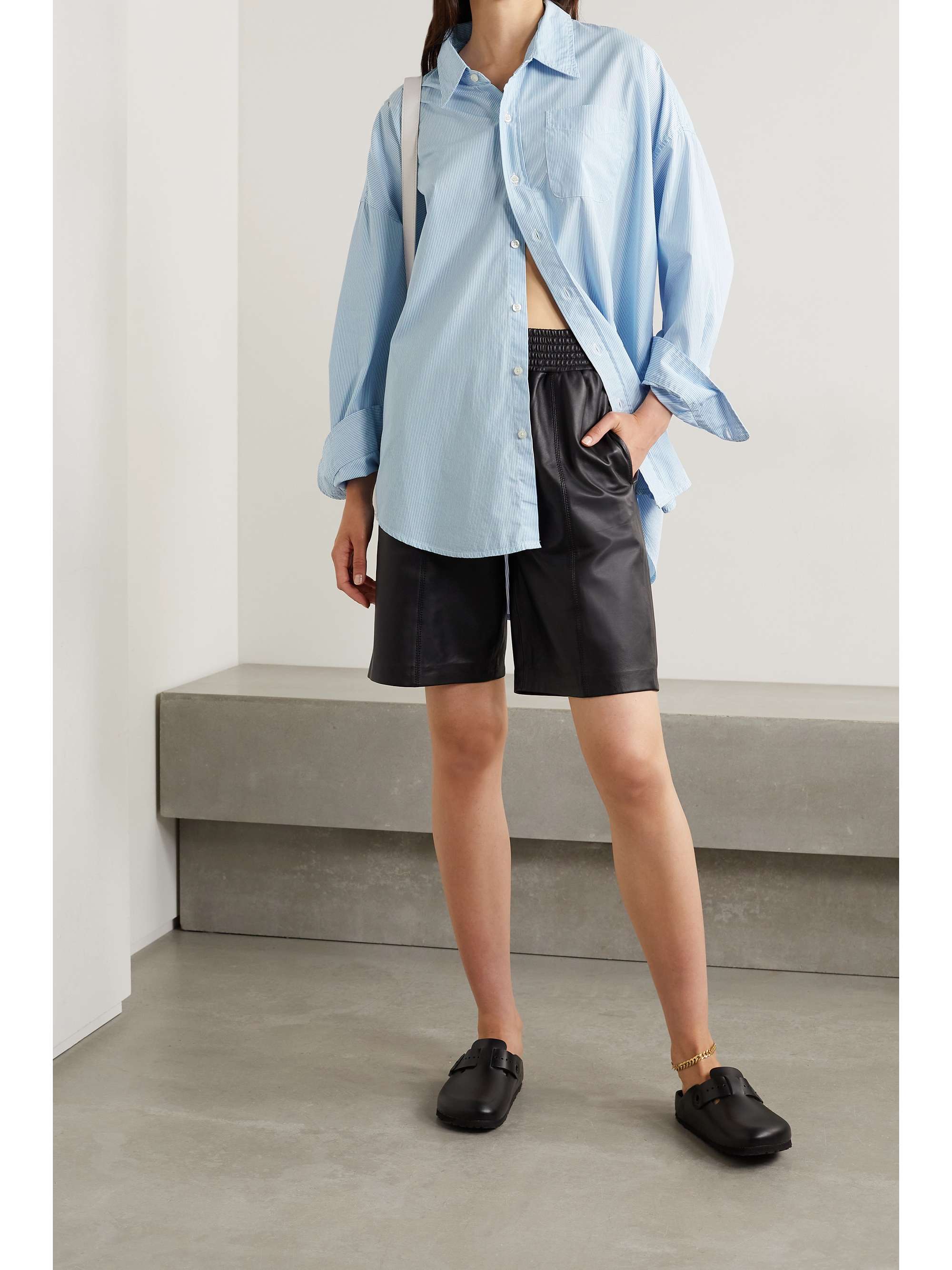 R13 Chemise oversize en coton Oxford à rayures