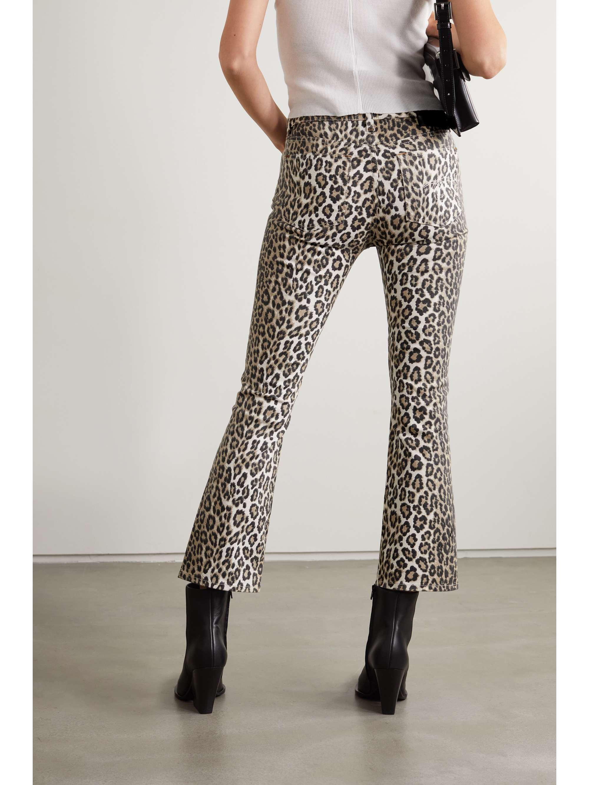 Brown Kick Fit leopard-print mid-rise 