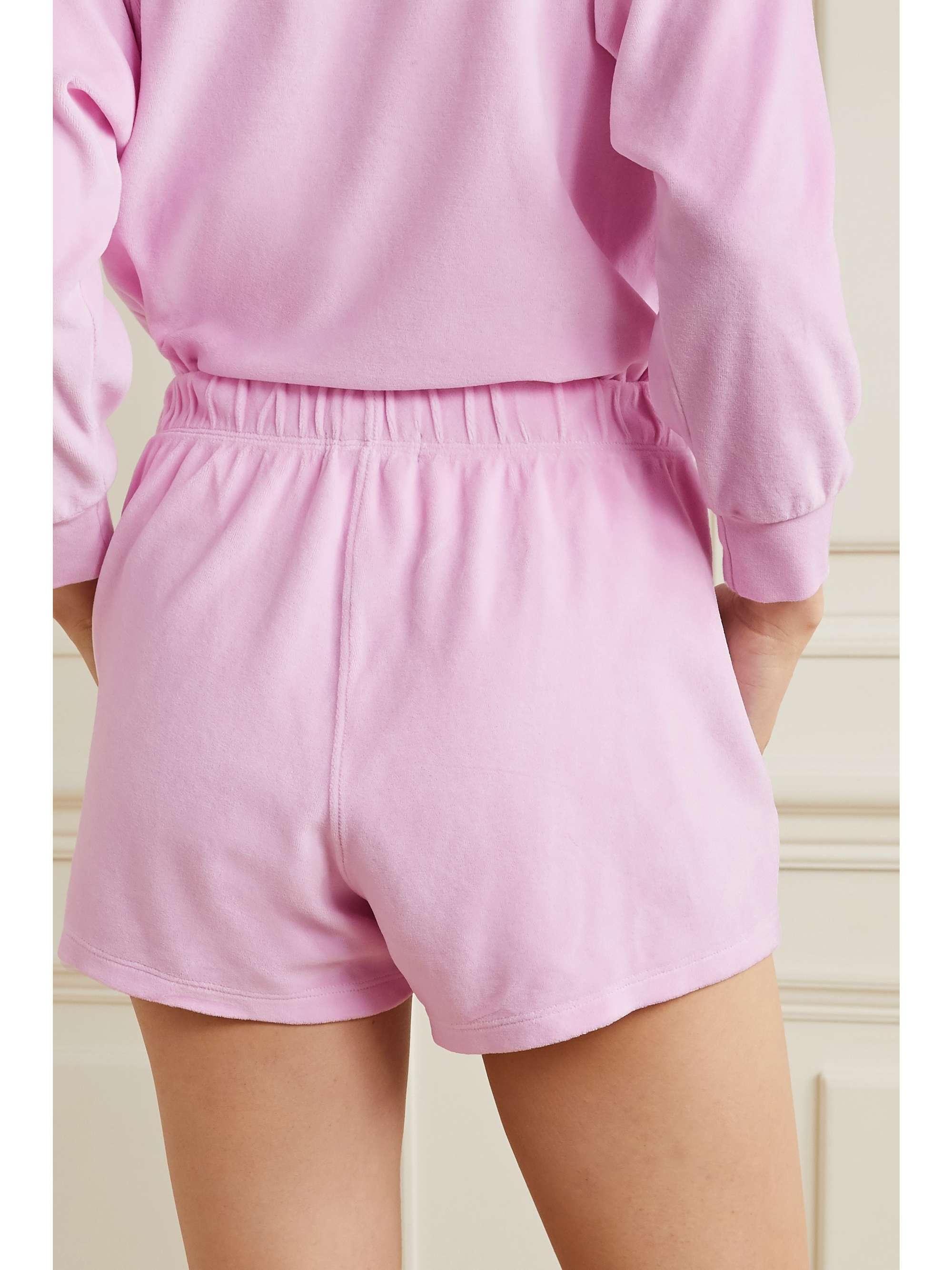 SUZIE KONDI Cotton-blend velour shorts