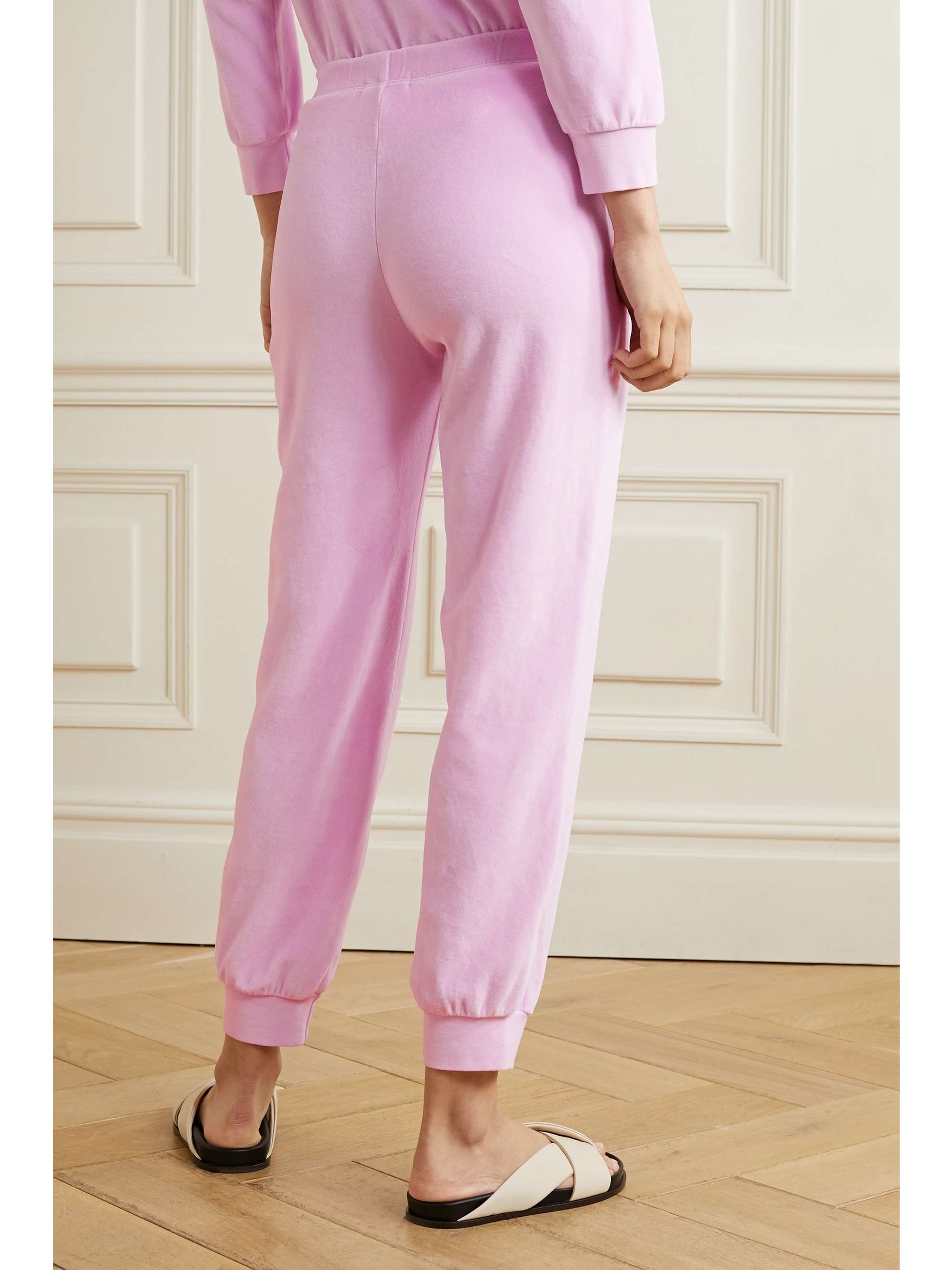 SUZIE KONDI Cottonblend velour track pants NETAPORTER