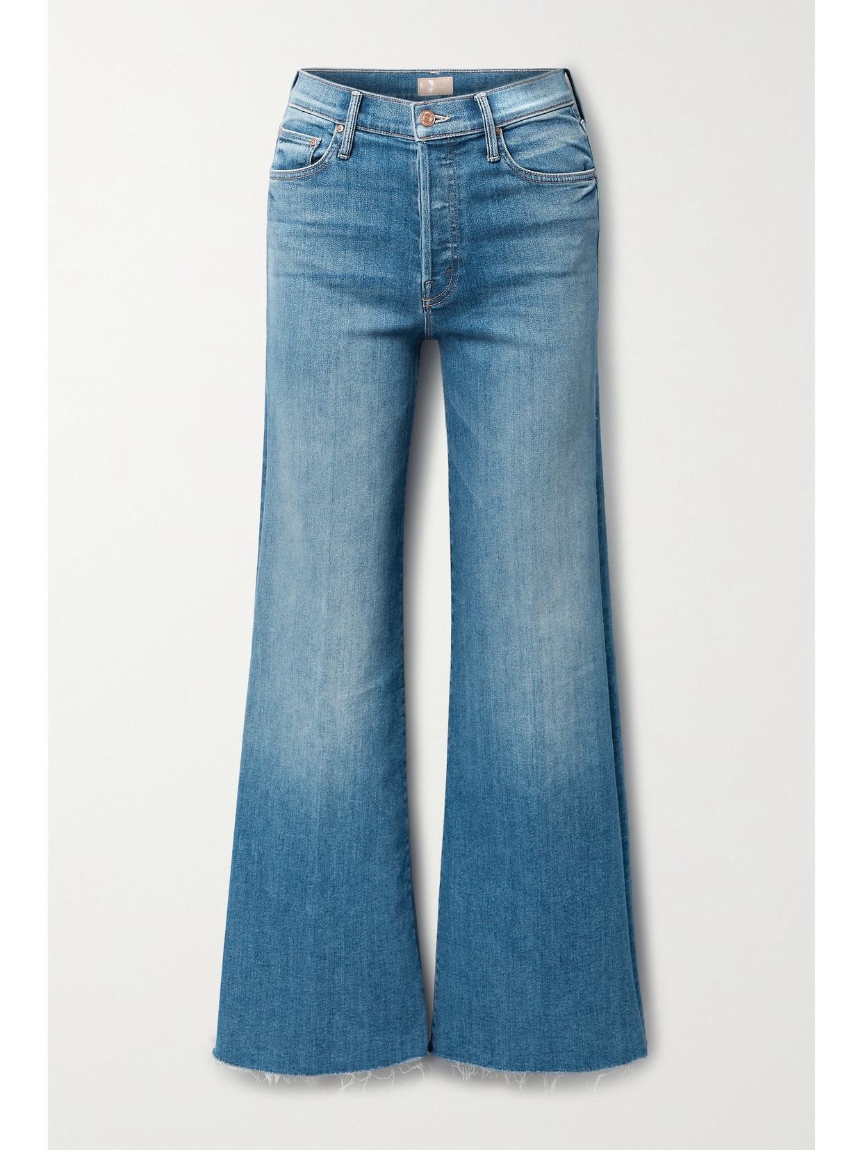 MOTHER THE TOMCAT ROLLER FRAYED HIGH-RISE WIDE-LEG JEANS