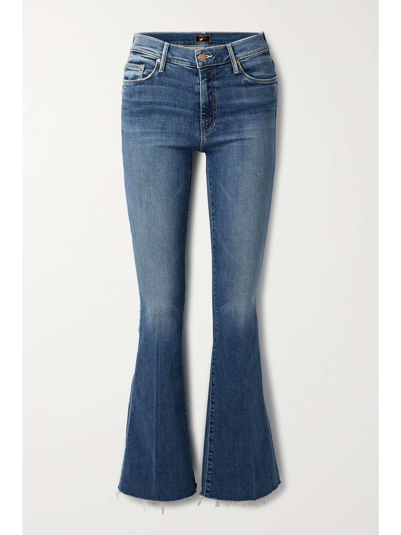 Mother The Weekender Frayed High-rise Flared Jeans