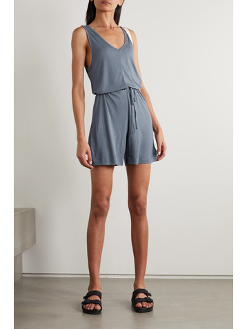 NINETY PERCENT + NET SUSTAIN belted ECOVERO-jersey playsuit