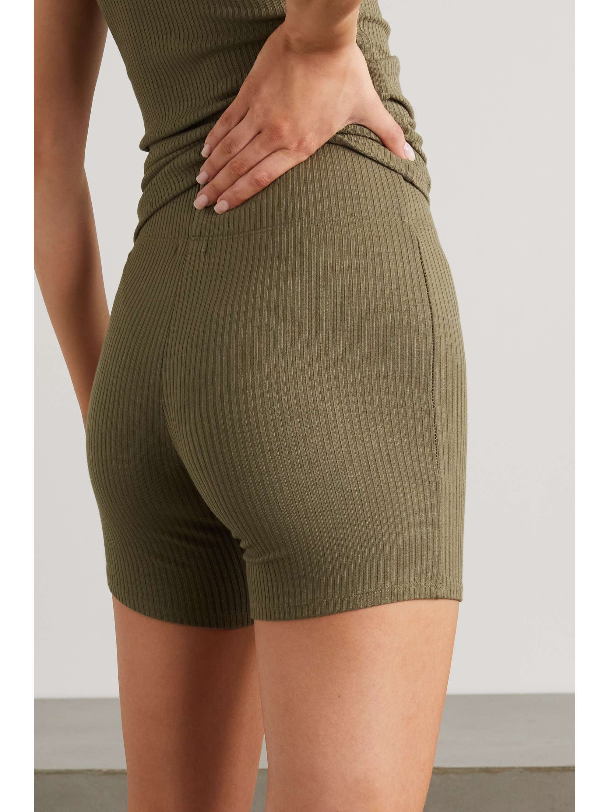 LESET Ali ribbed stretch-knit shorts