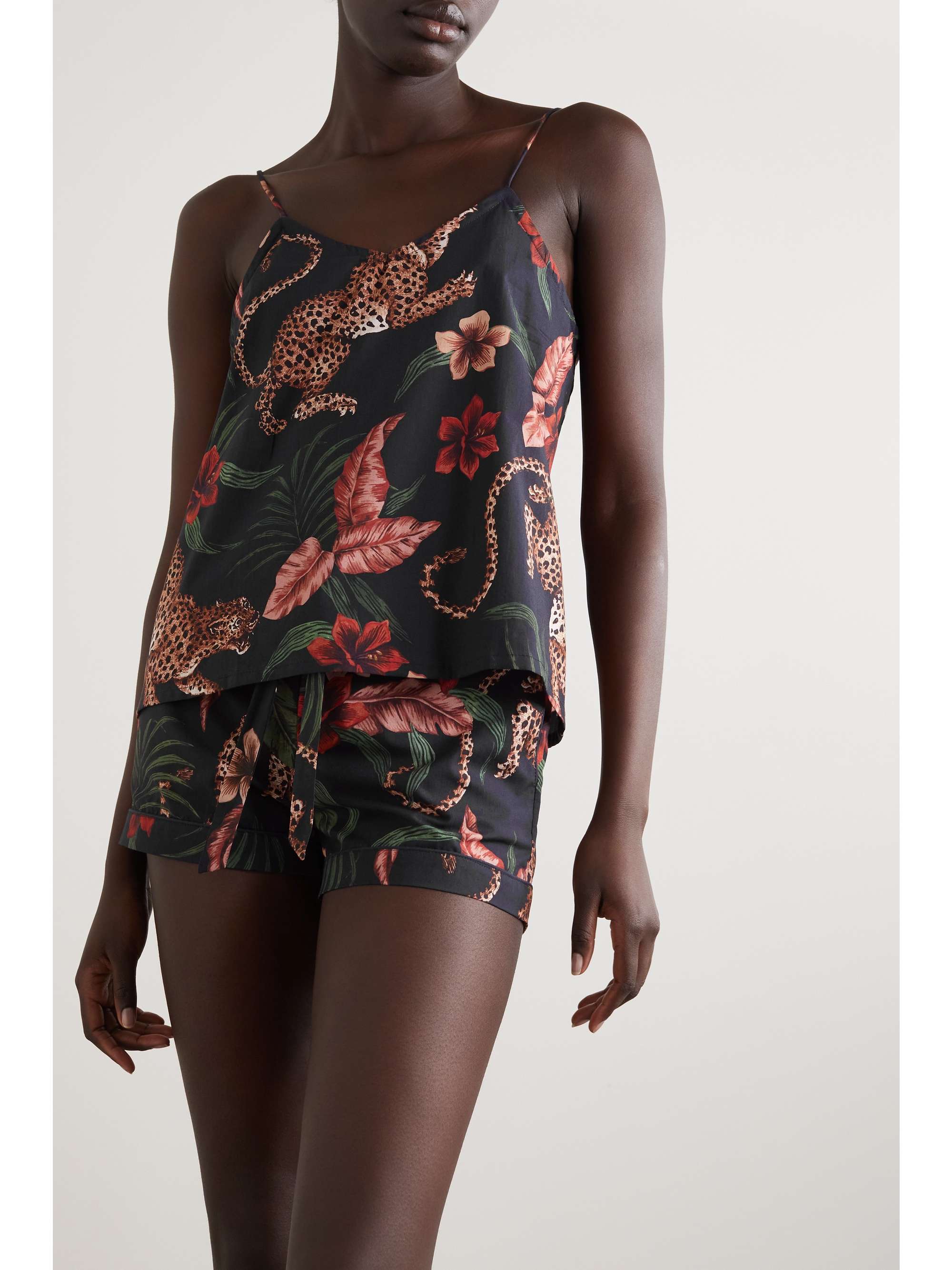 DESMOND & DEMPSEY Printed cotton-voile pajama set