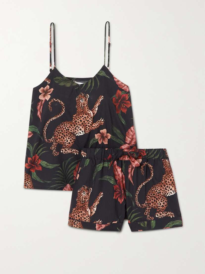 Desmond & Dempsey + Net Sustain Printed Organic Cotton-voile Pajama Set