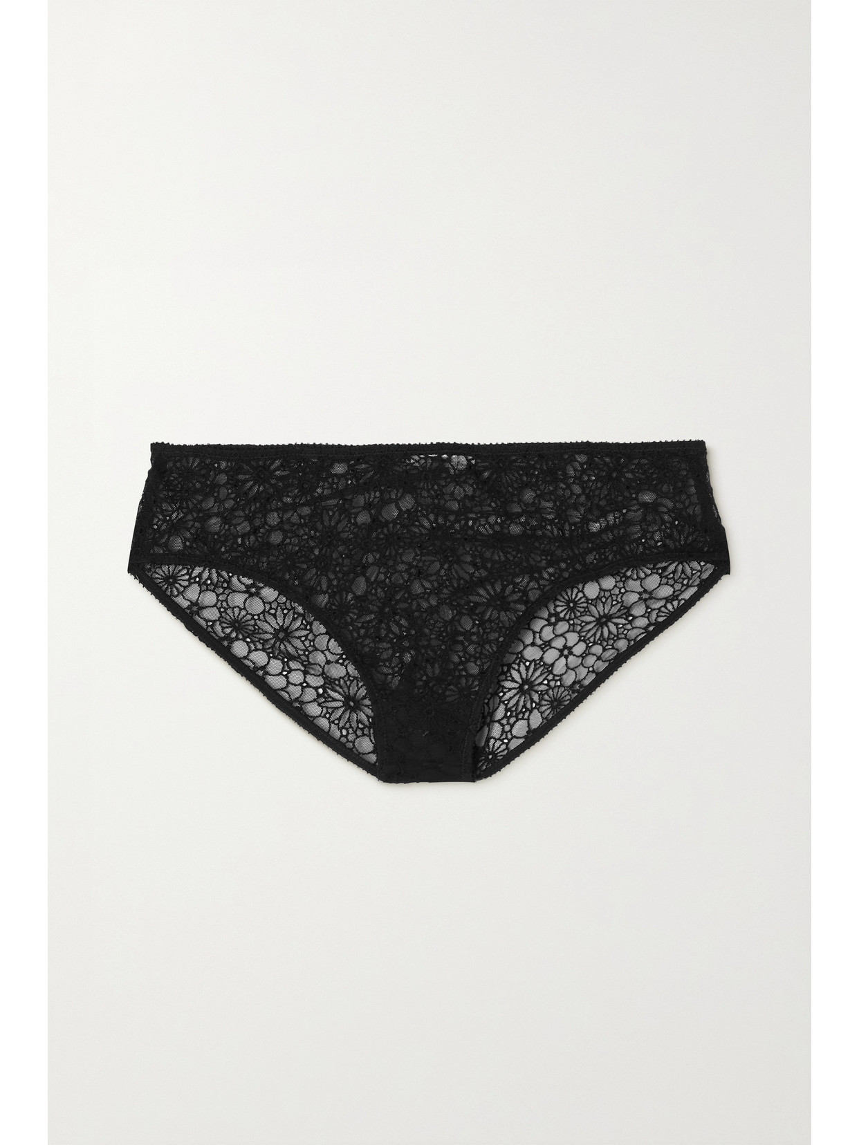 Eres Bergamote Embroidered Tulle Briefs - Black