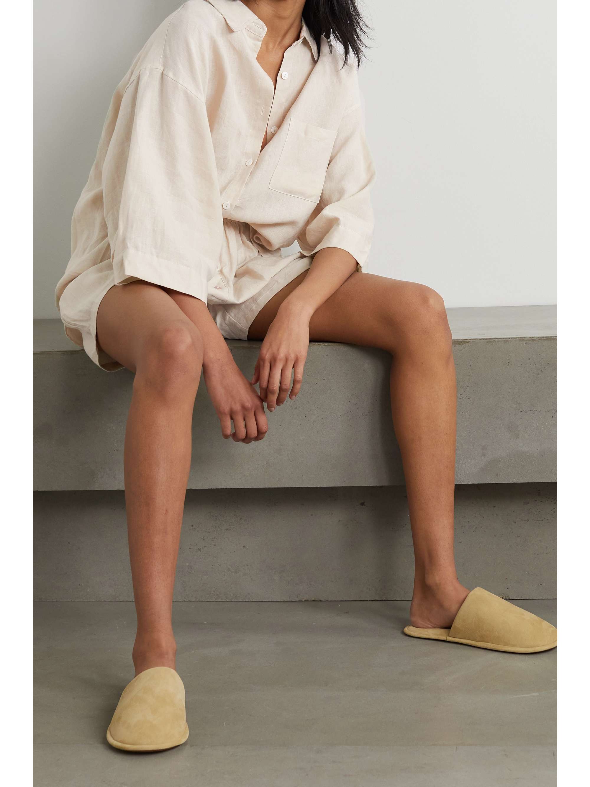 DEIJI STUDIOS + NET SUSTAIN The 03 washed-linen shirt and shorts set