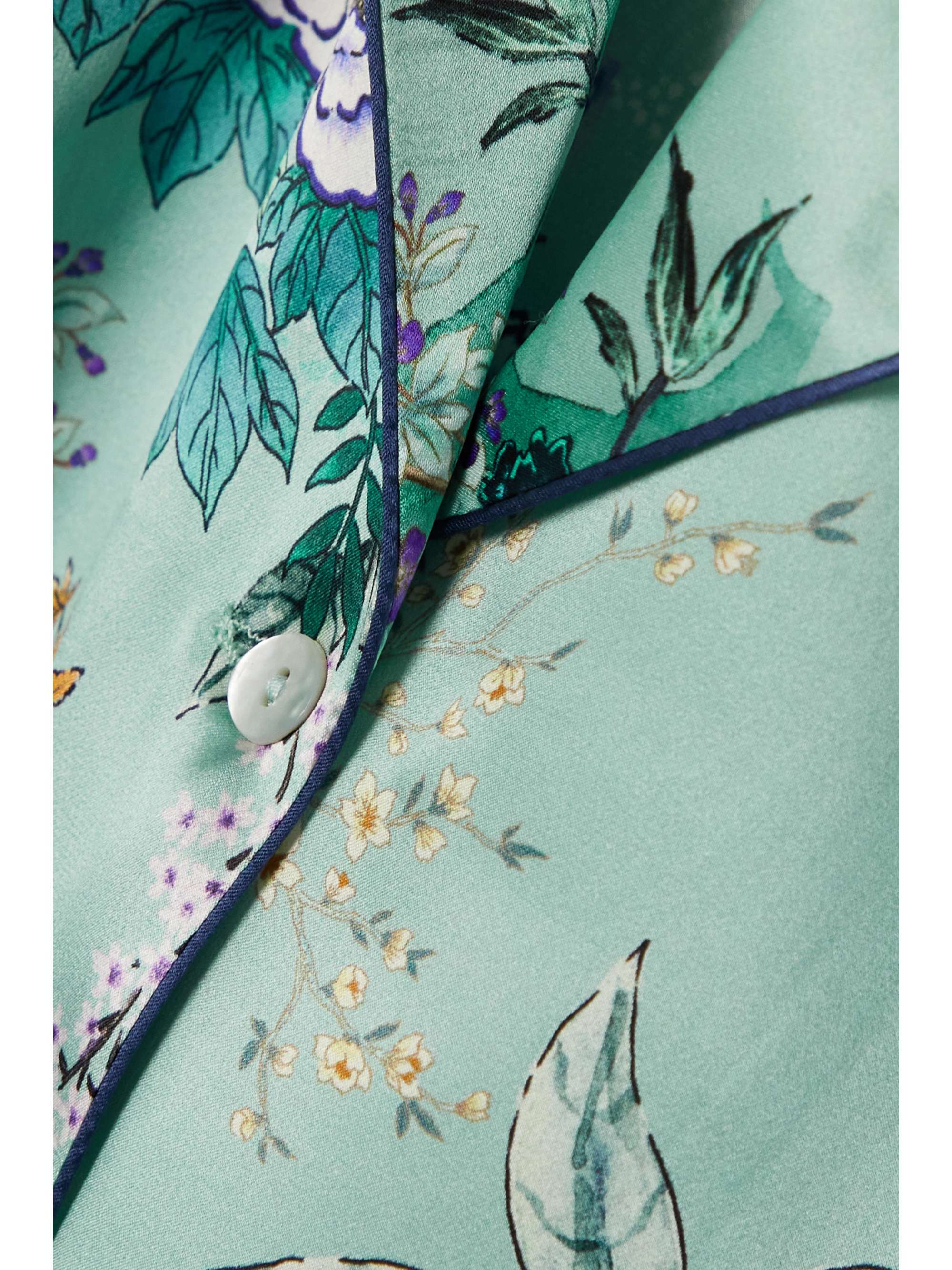MENG Floral-print silk-satin pajama set