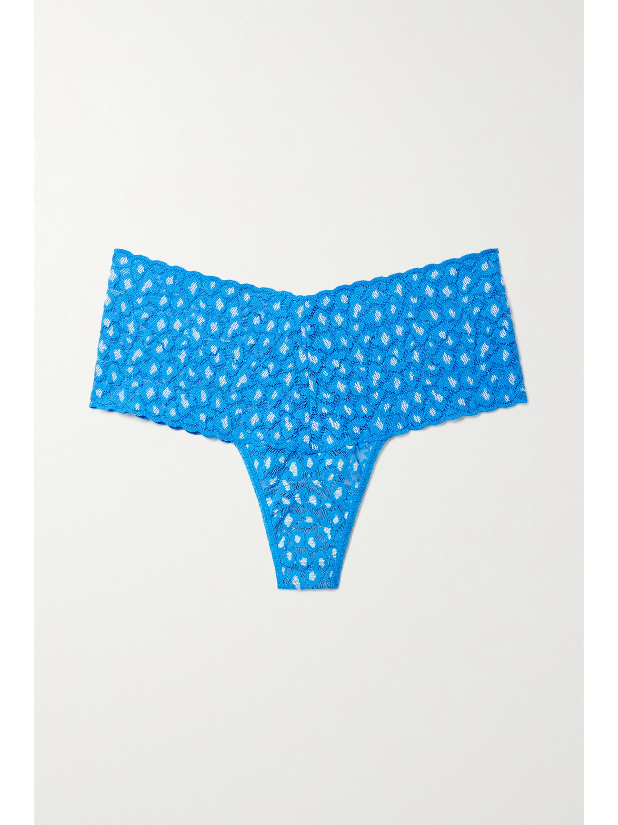 Hanky Panky Cross Dyed Leopard Retro Thong In Blue