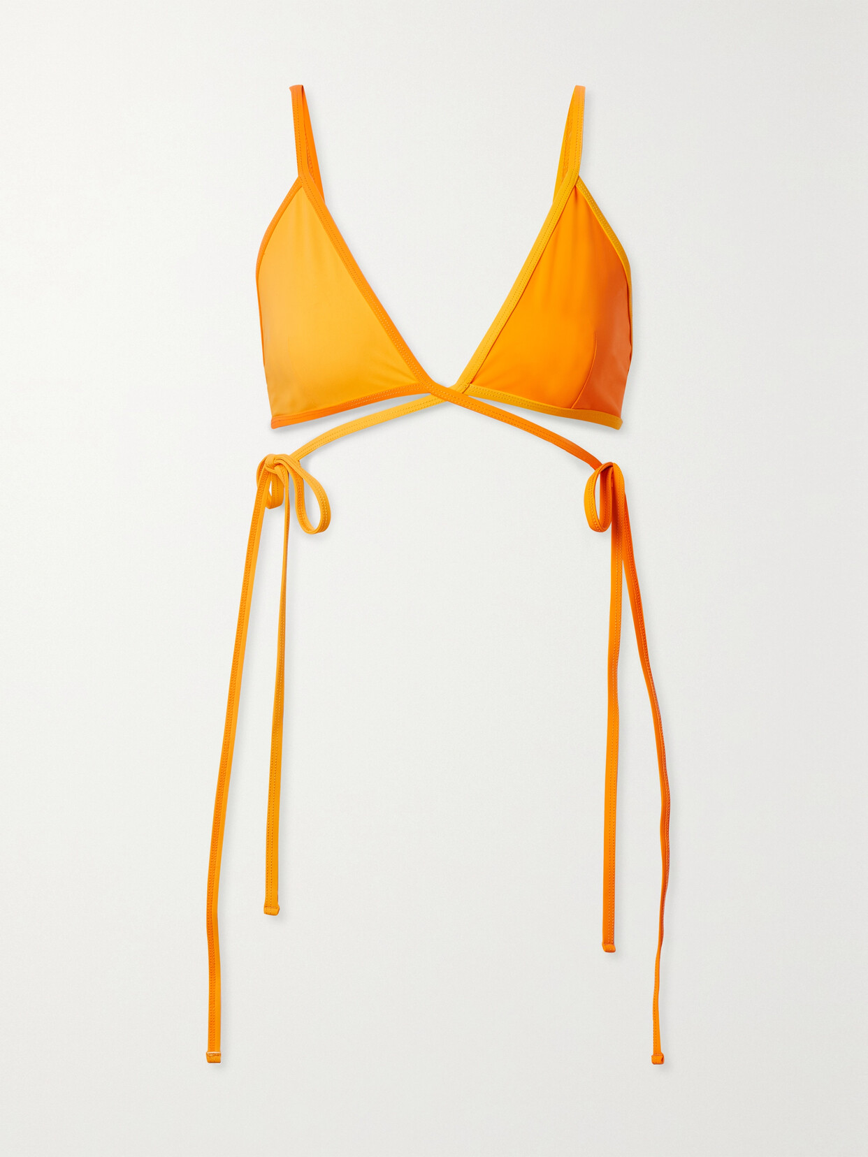 Christopher Esber Wrapped Tie Bikini Top Tangerine Orange In Orange