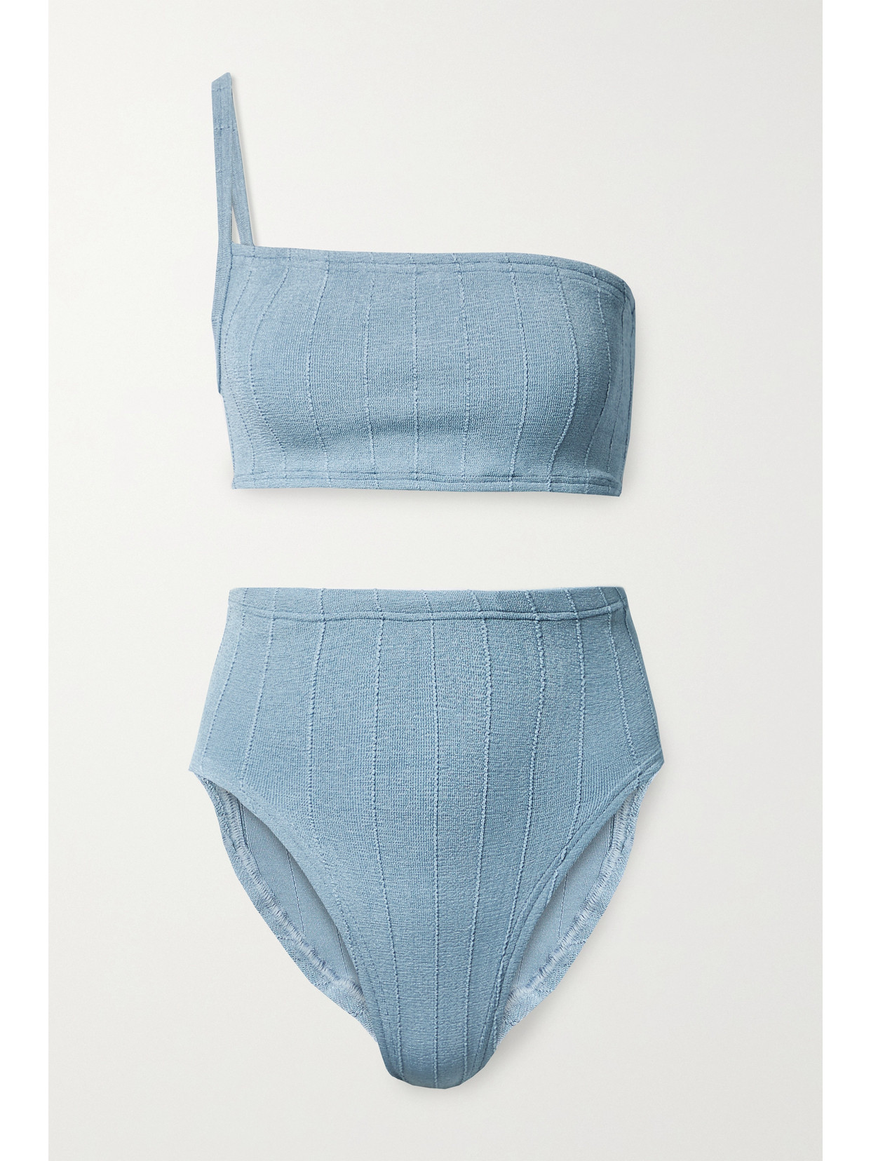 Hunza G + Net Sustain Nile Maxime One-shoulder Ribbed Bikini
