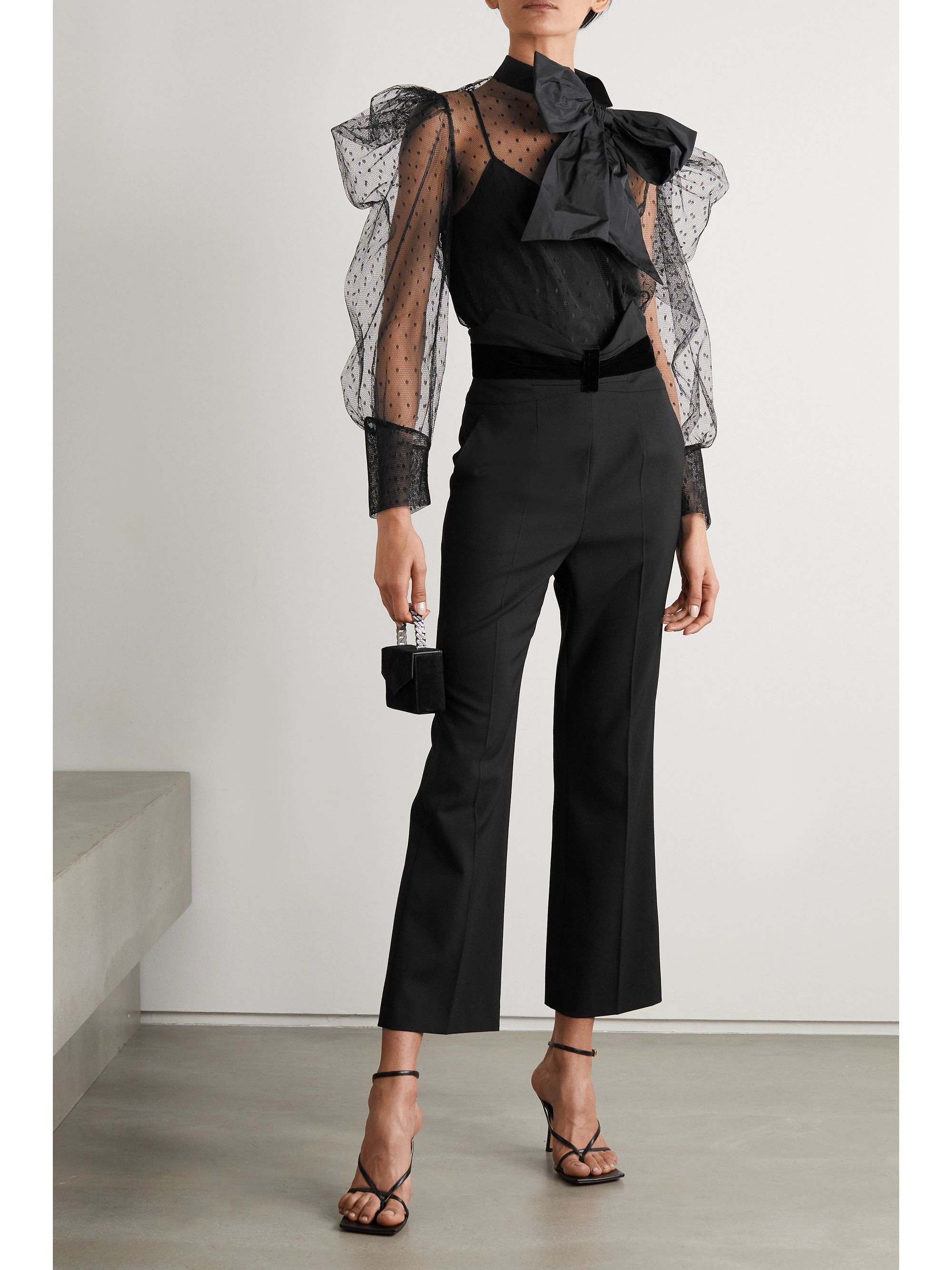 Black tulle blouse Clearance