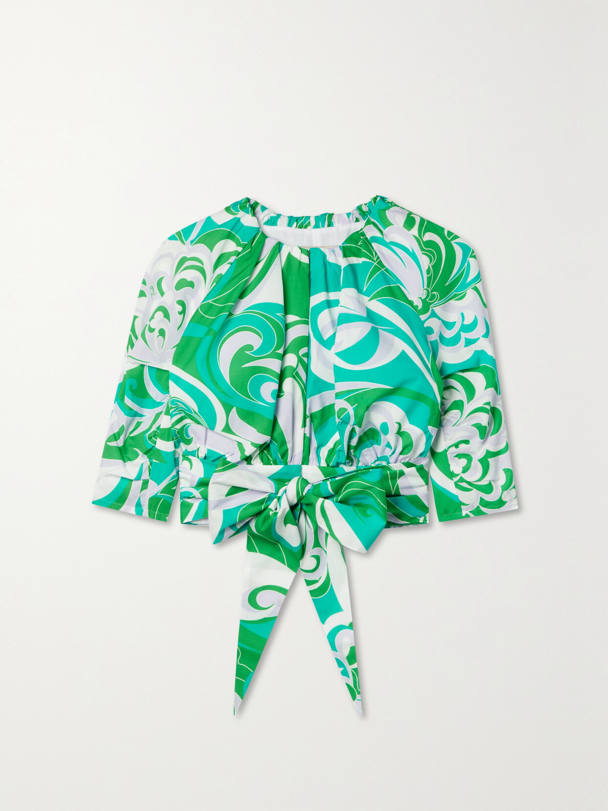 PUCCI + Net Sustain Albizia Cropped Printed Cotton-poplin Top