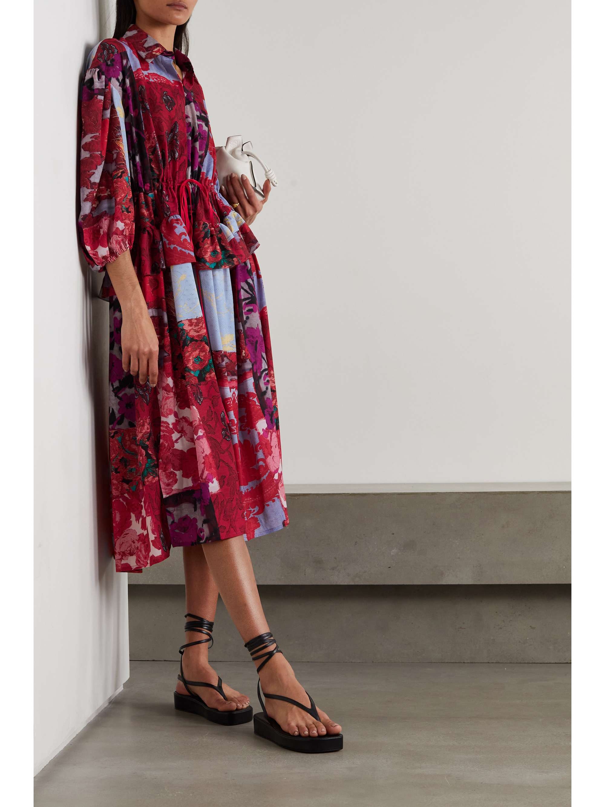 zara patchwork floral dress