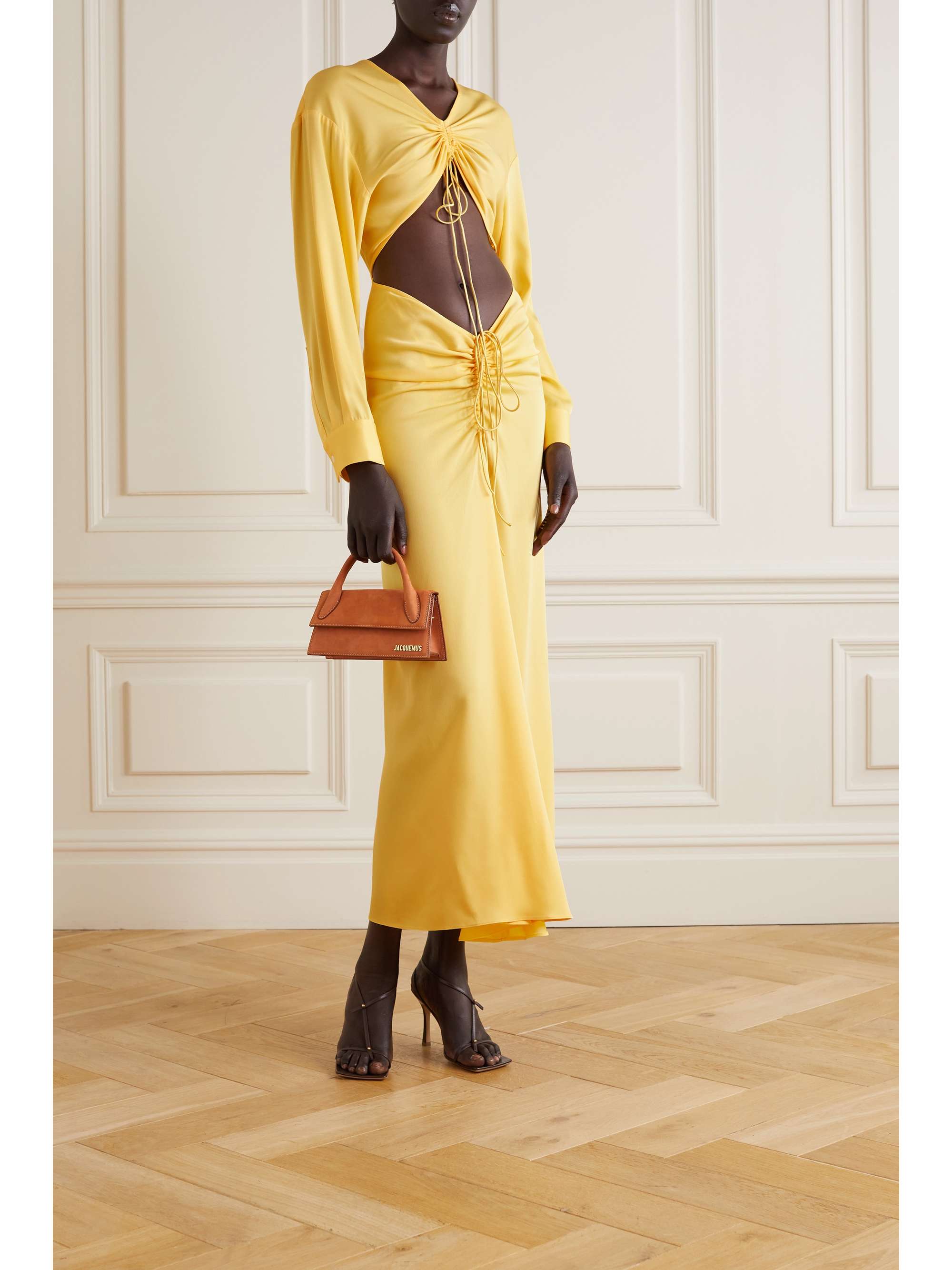CHRISTOPHER ESBER Ruched cutout woven maxi dress