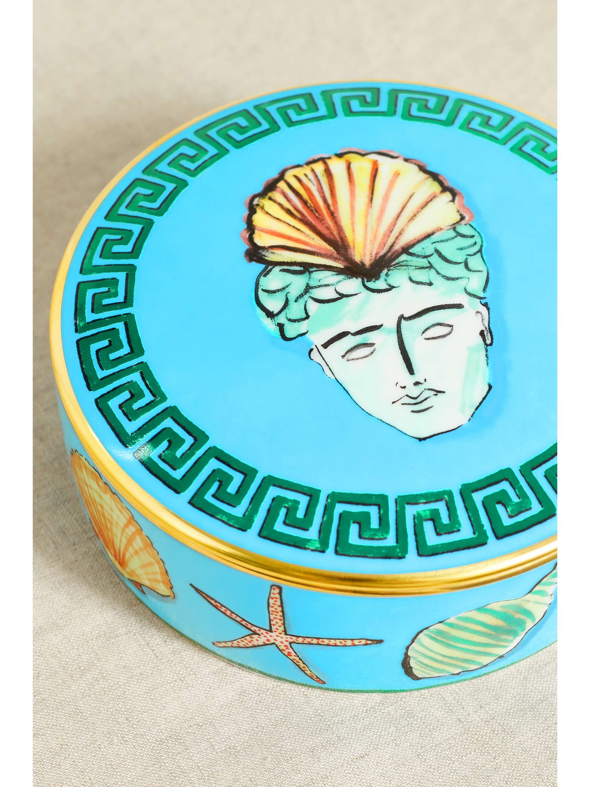 GINORI 1735 + Luke Edward Hall Il Viaggio di Nettuno gold-plated porcelain box