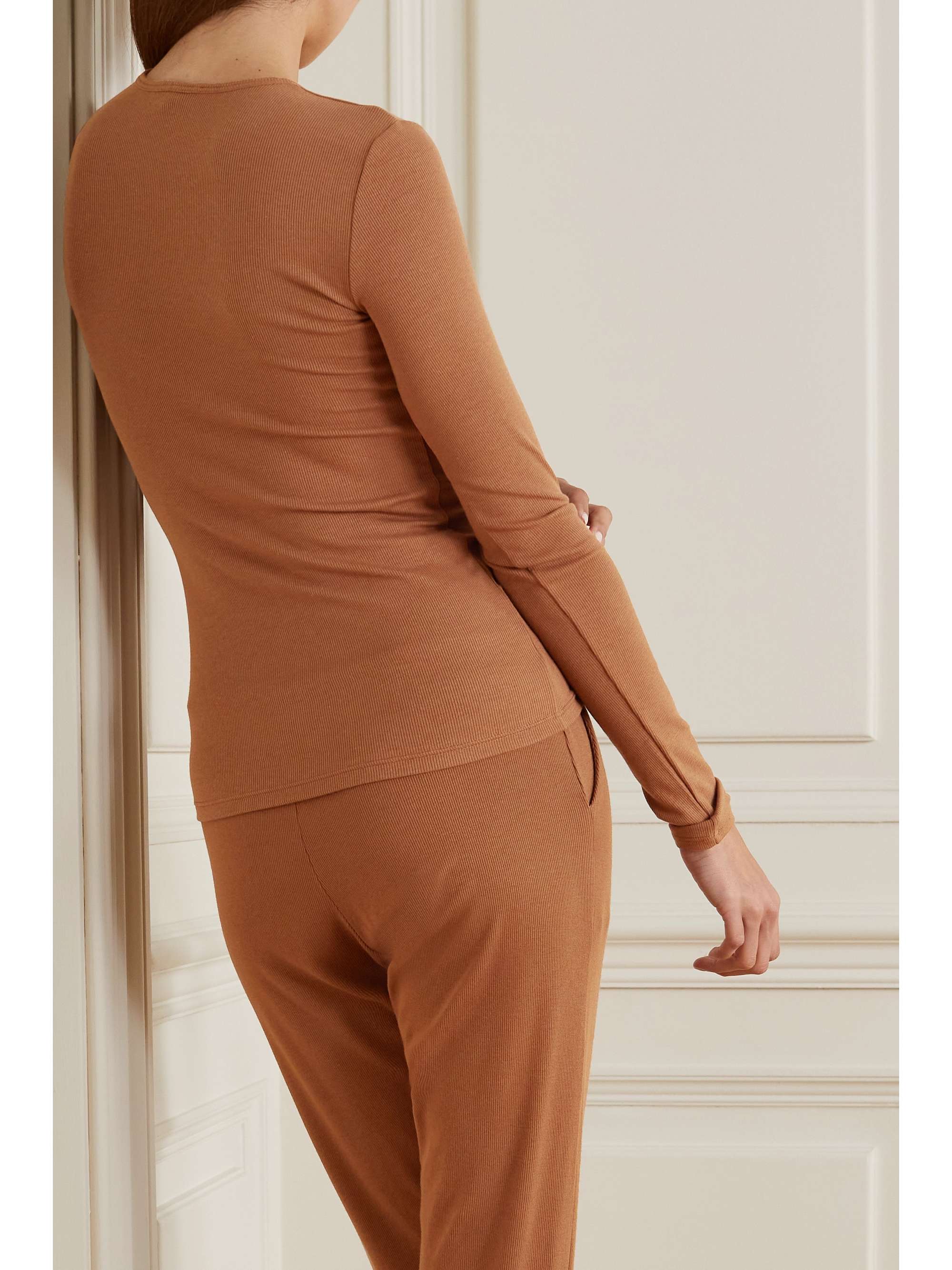 COMMANDO Luxury ribbed stretch modal and Pima cotton-blend top