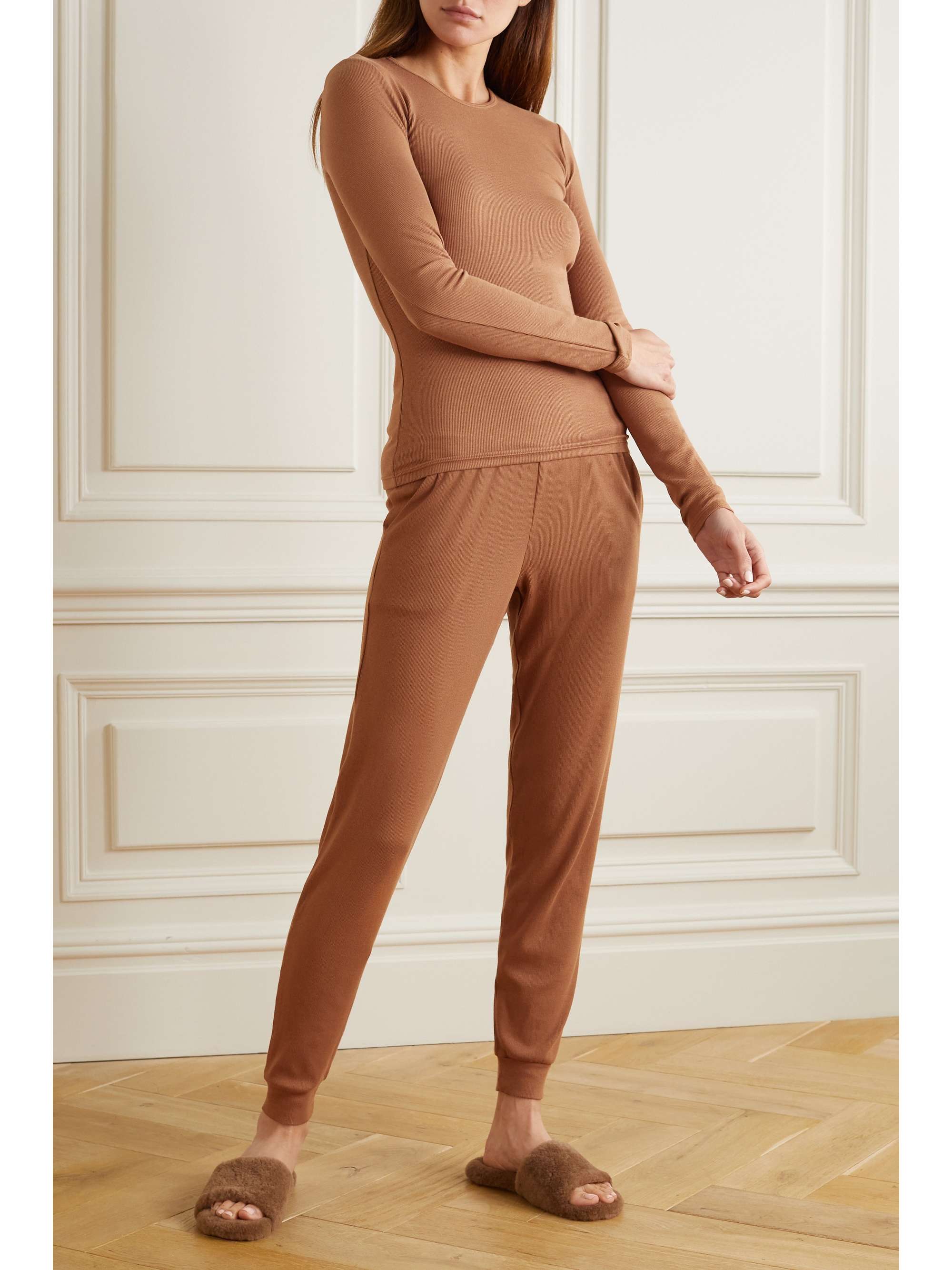 COMMANDO Luxury ribbed stretch modal and Pima cotton-blend top