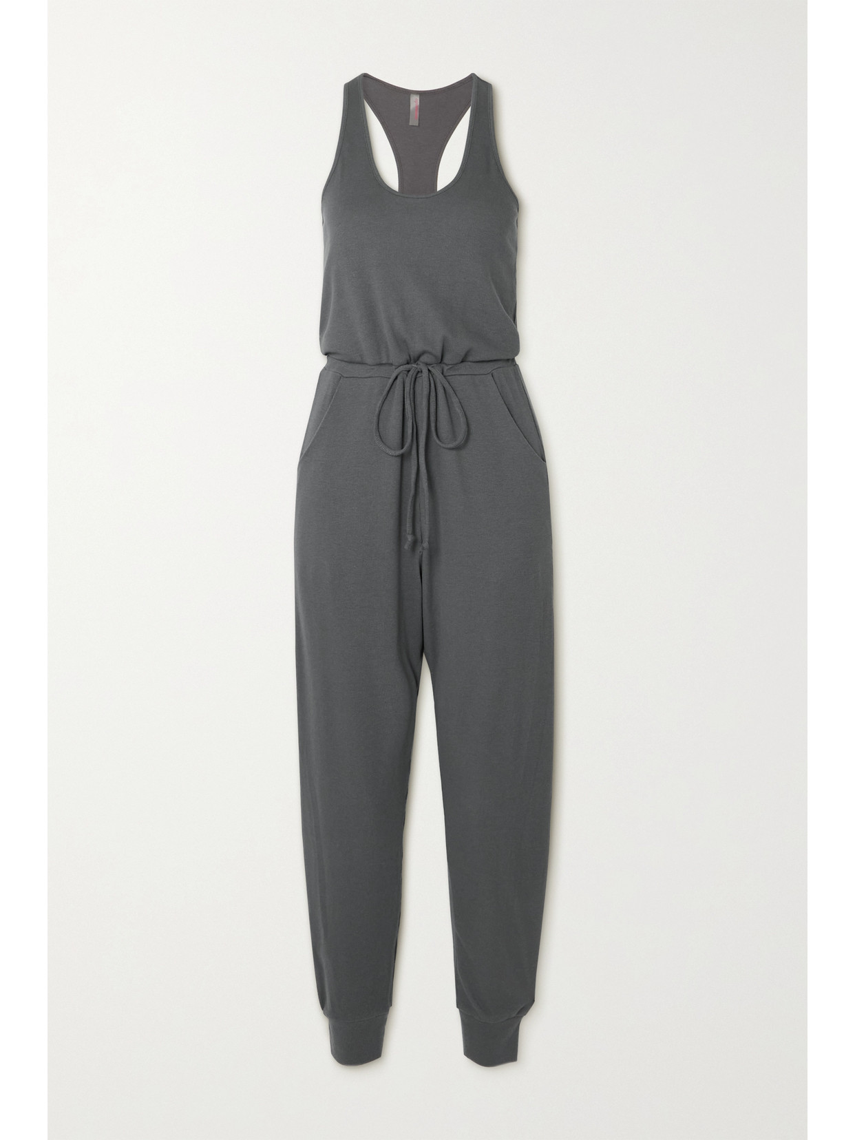 Commando Luxury Ribbed Stretch Cotton And Modal-blend Jumpsuit In Gray