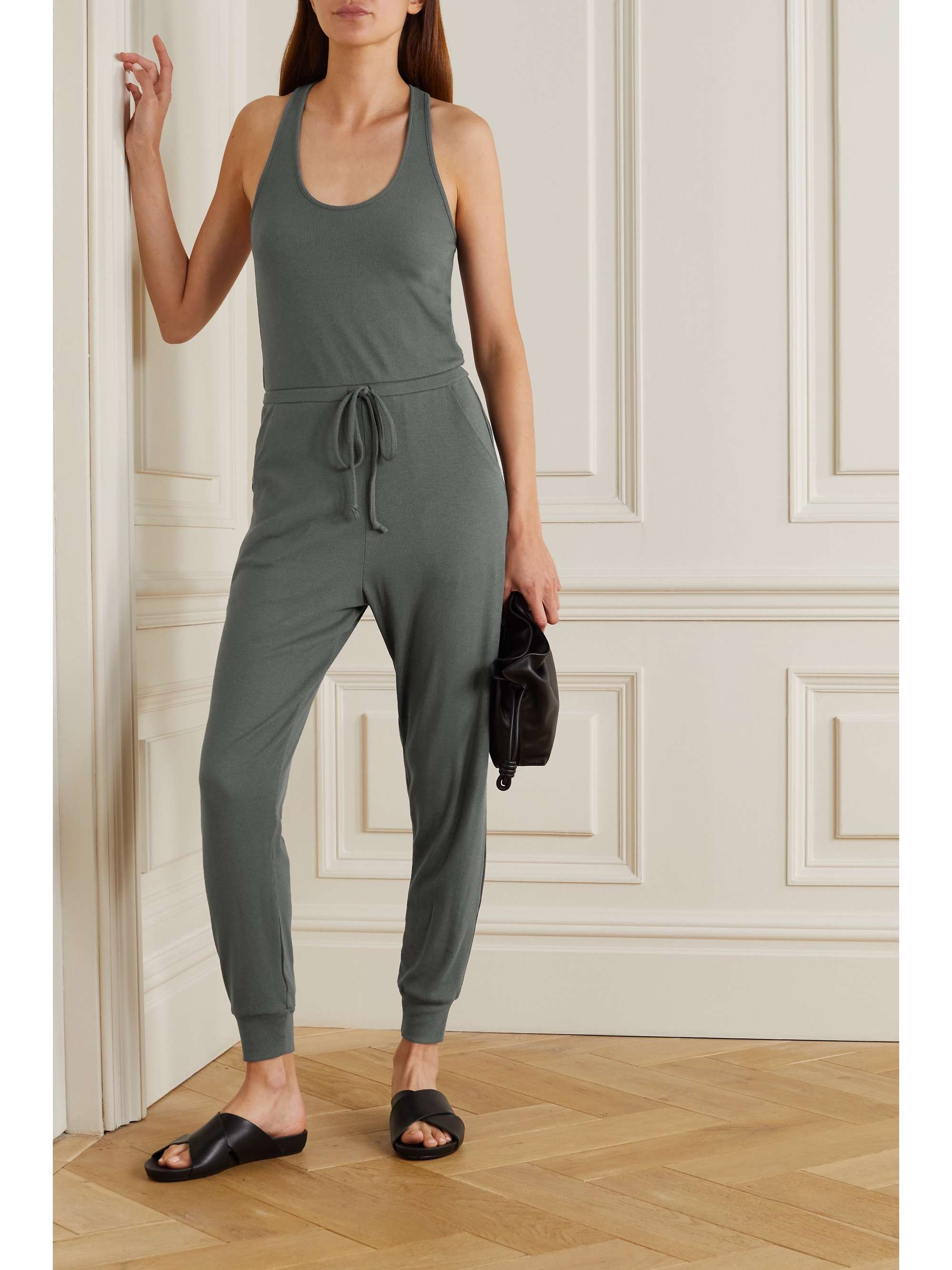 COMMANDO Luxury ribbed stretch cotton and modal-blend jumpsuit