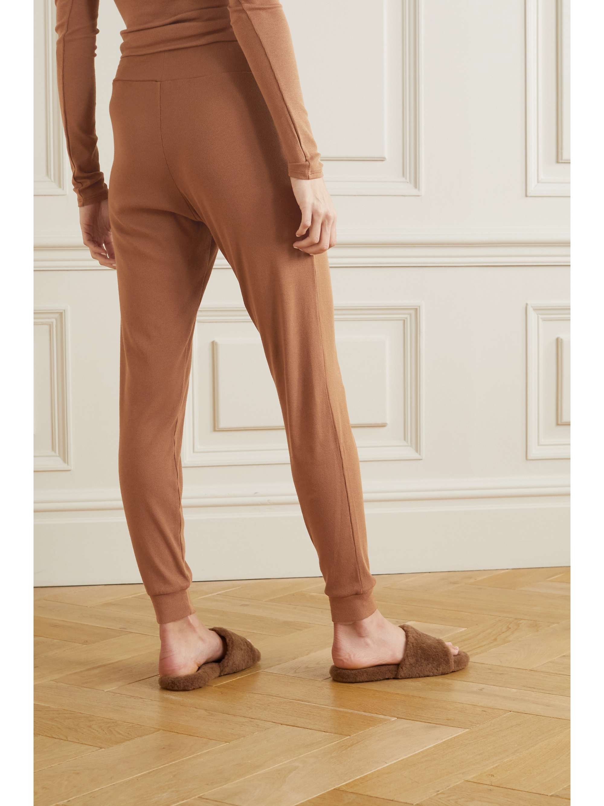 COMMANDO Luxury ribbed stretch modal and Pima cotton-blend track pants