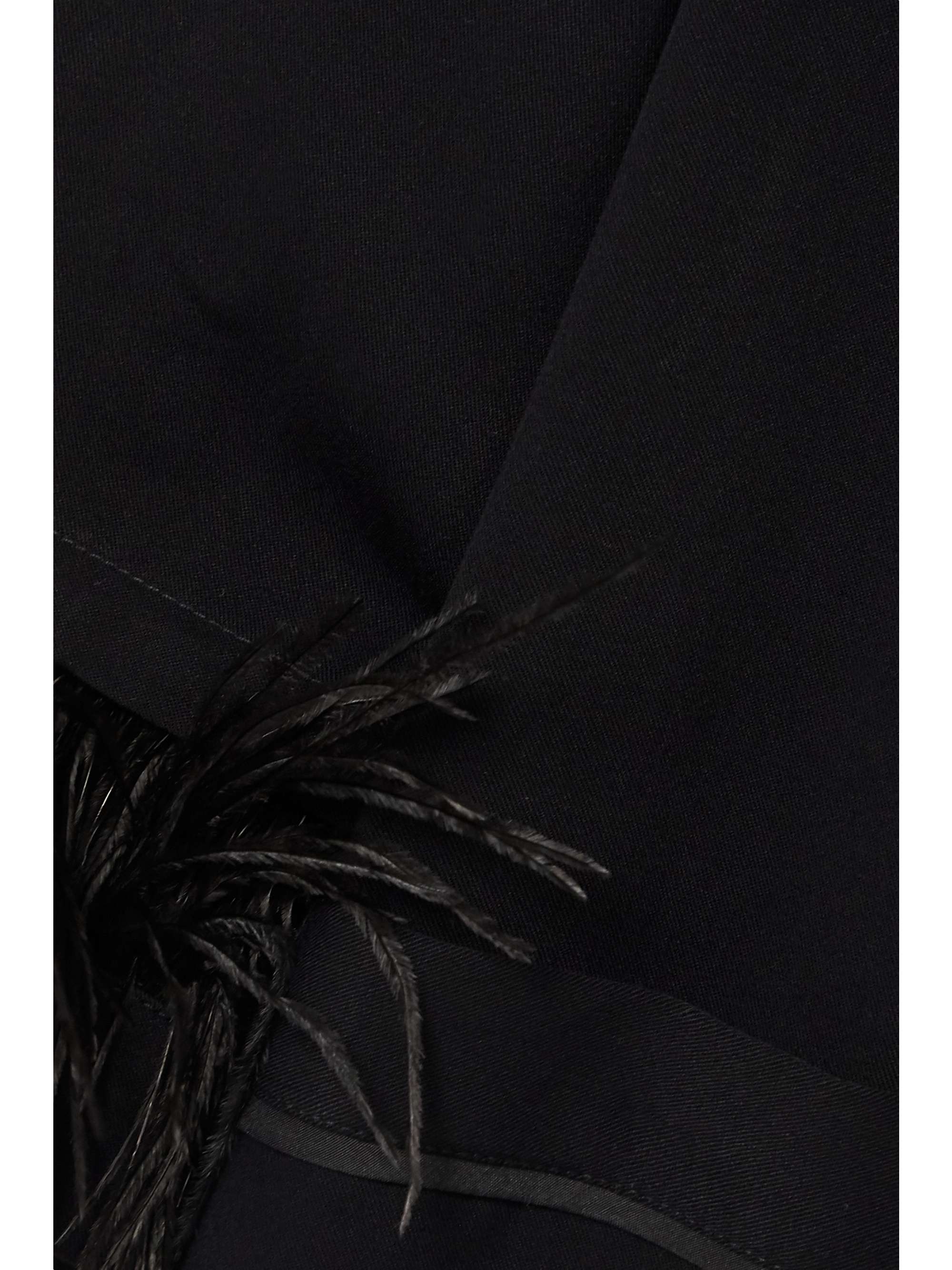 SLEEPER + NET SUSTAIN feather-trimmed crepe de chine pajama set