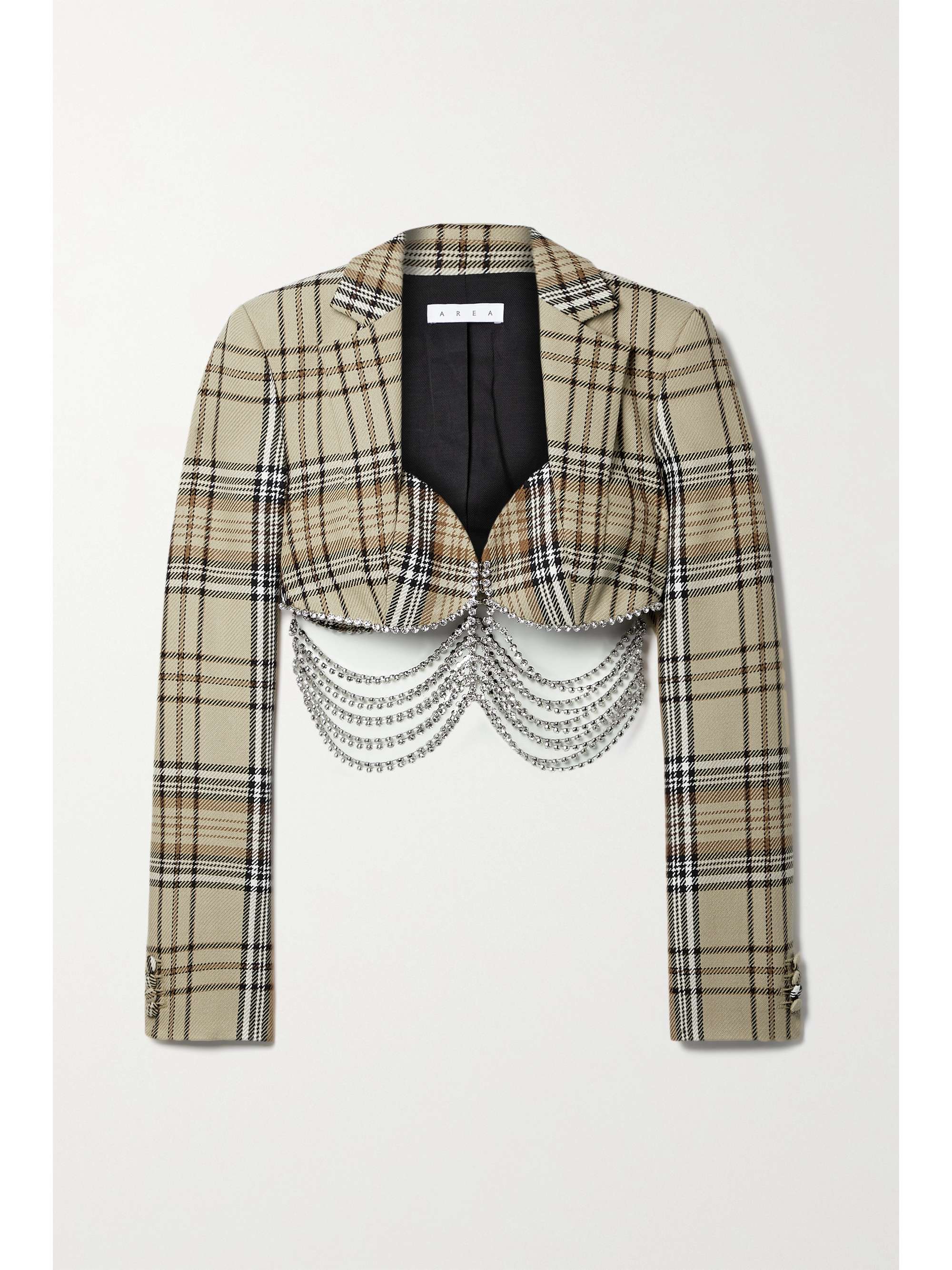cropped checked blazer