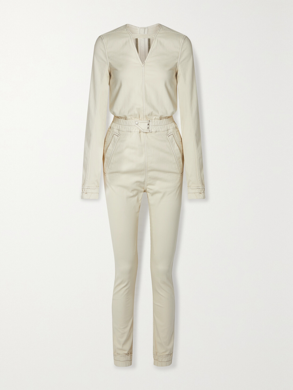 Rick Owens Cotton-blend Twill Jumpsuit In Ecru