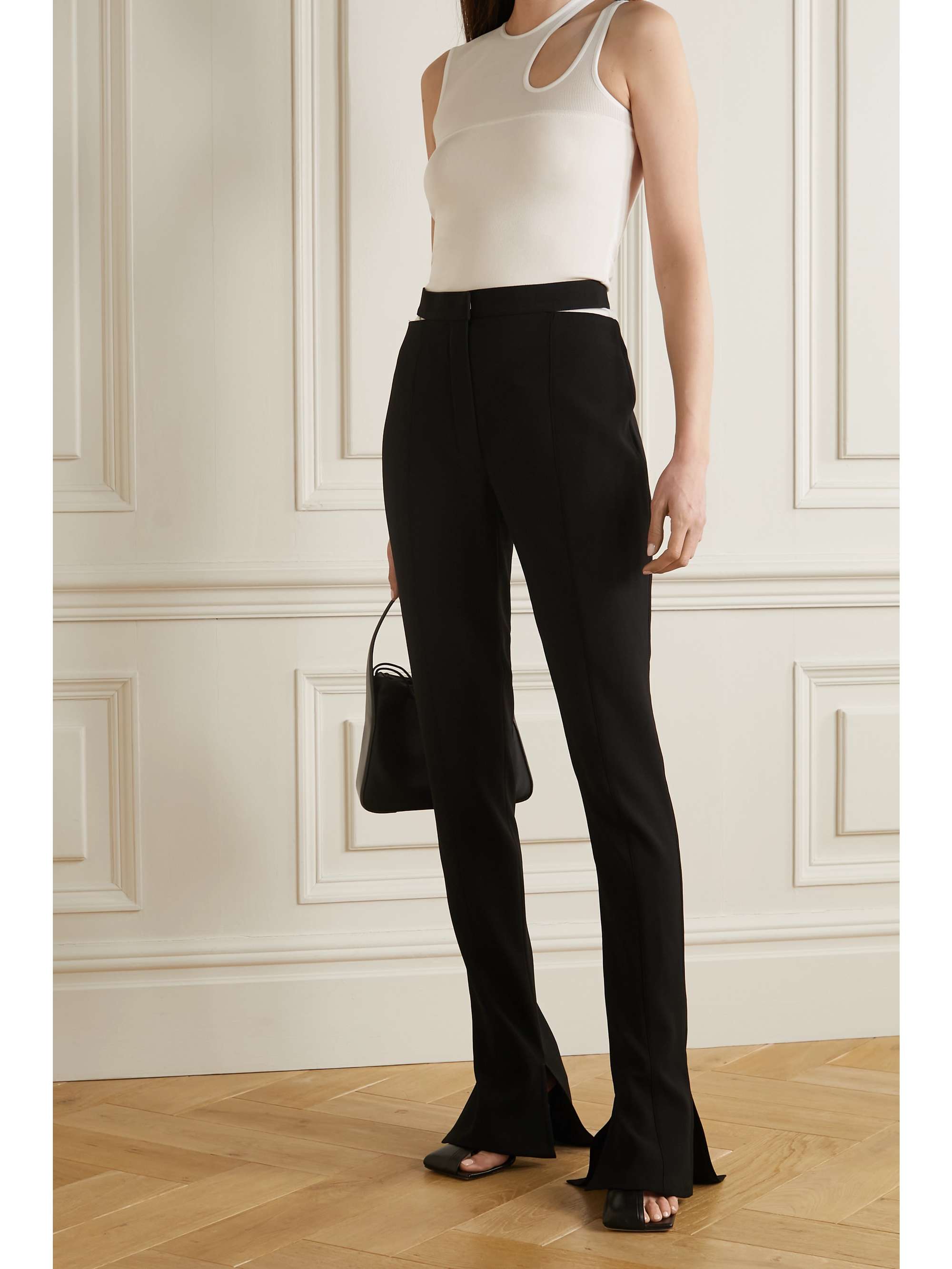 MUGLER Cutout ribbed-knit tank