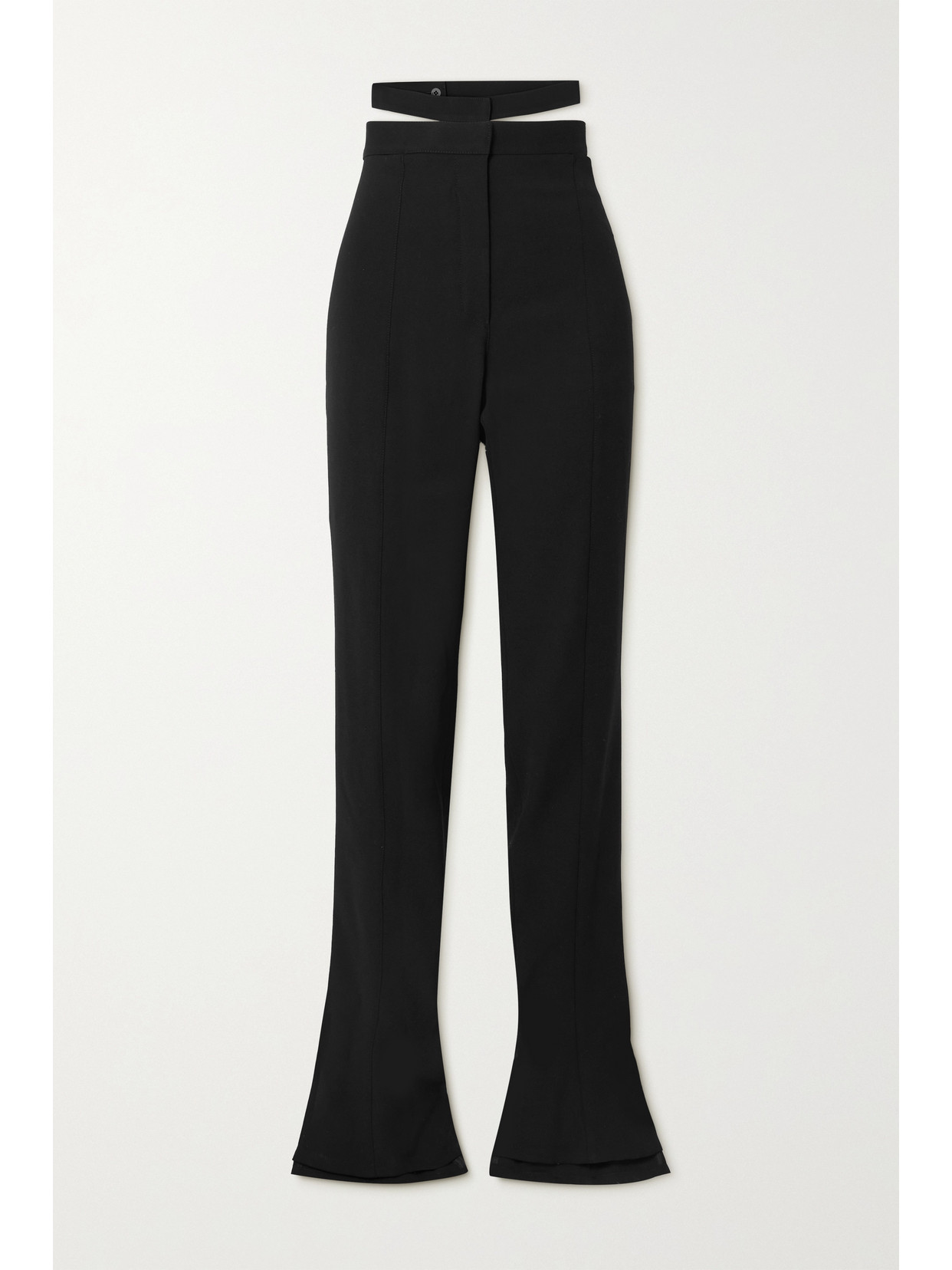 Mugler Cutout Wool-twill Flared Pants In Black