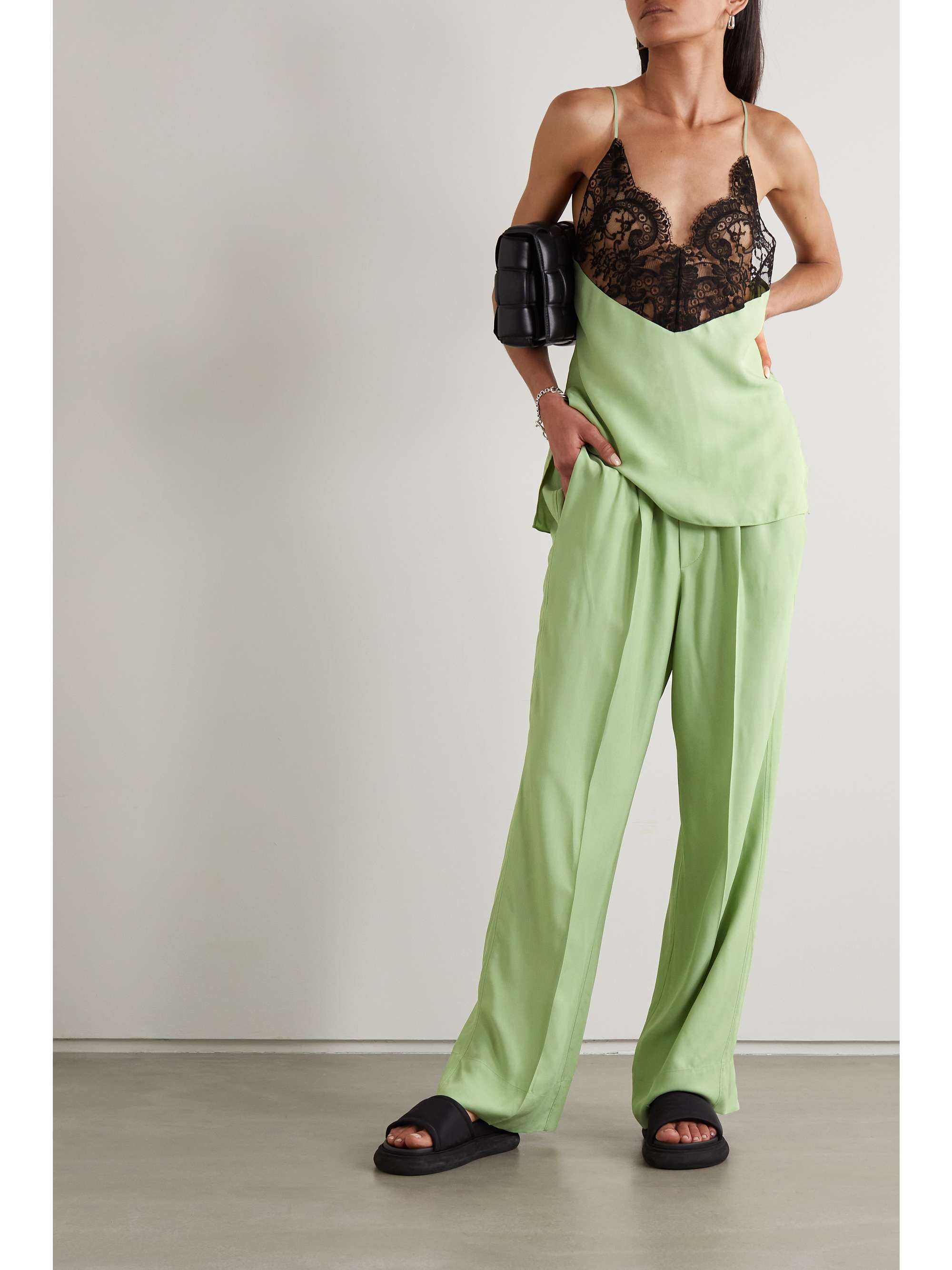 GAUCHERE Theophilia lace-trimmed twill camisole